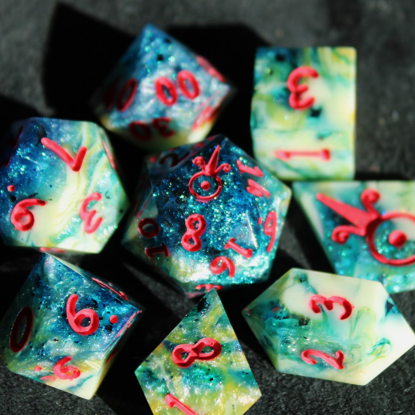 Handmade Deep Coral Dice