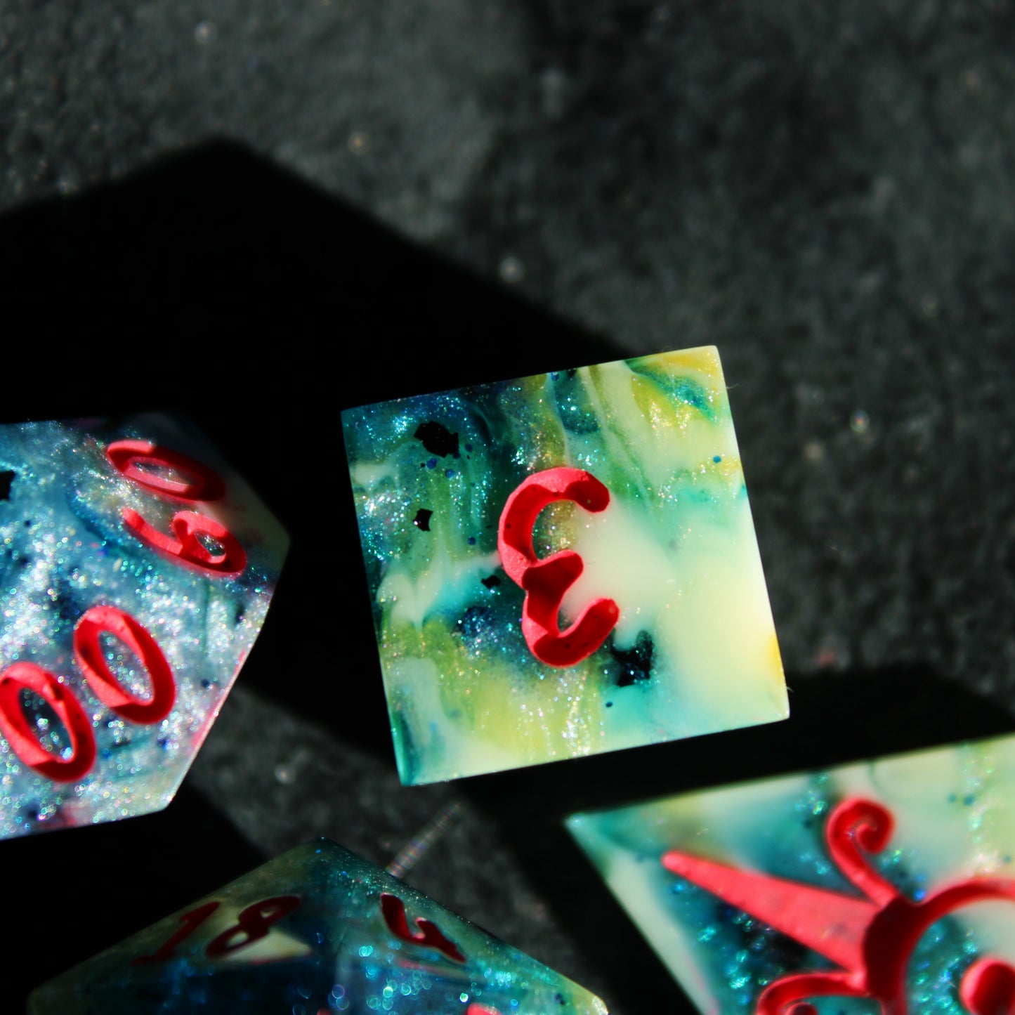 Handmade Deep Coral Dice