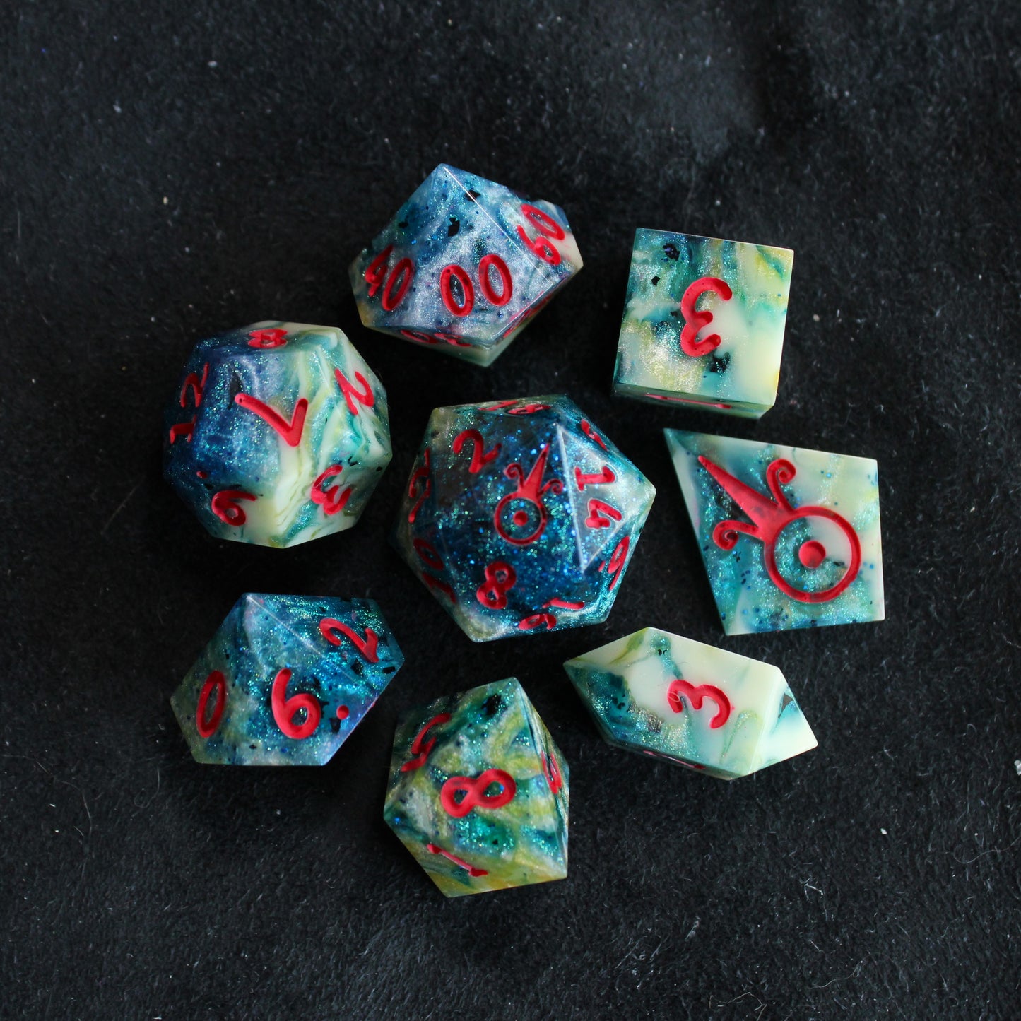 Handmade Deep Coral Dice