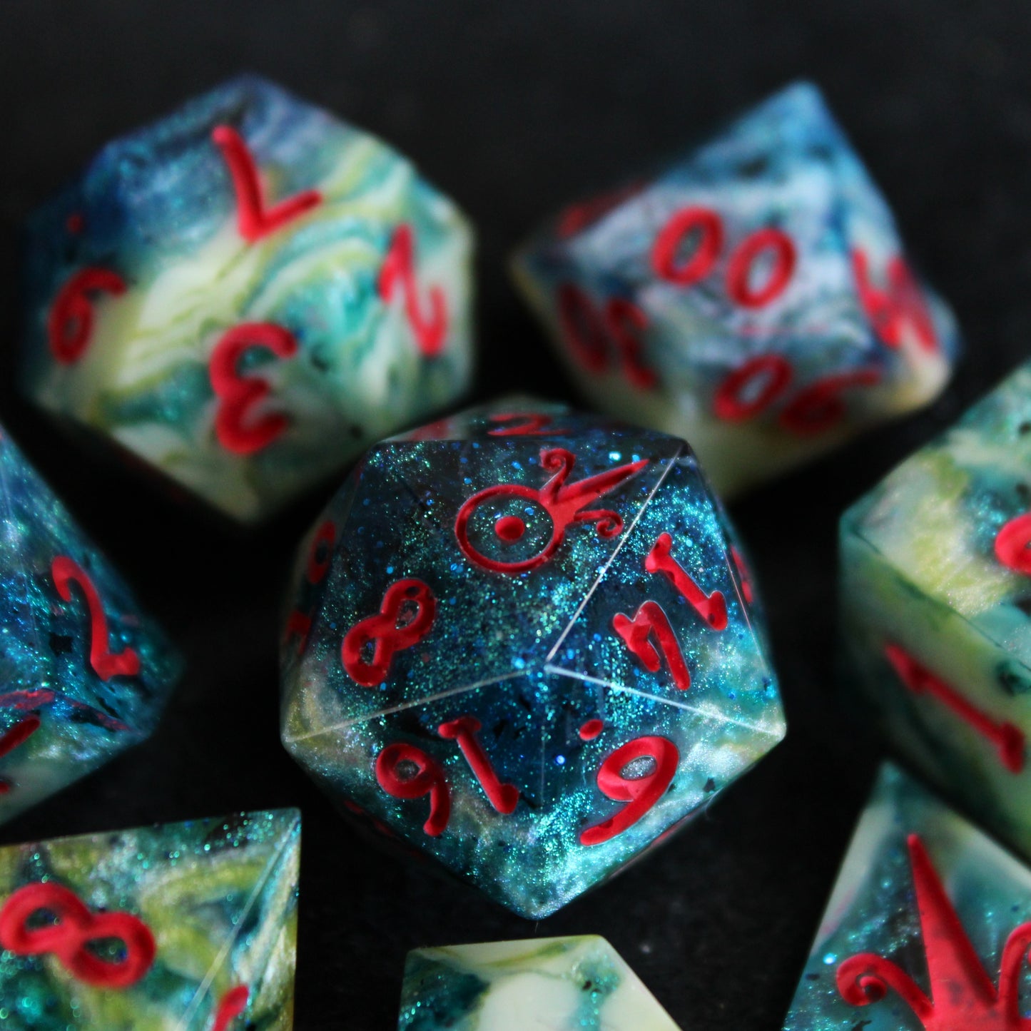 Handmade Deep Coral Dice