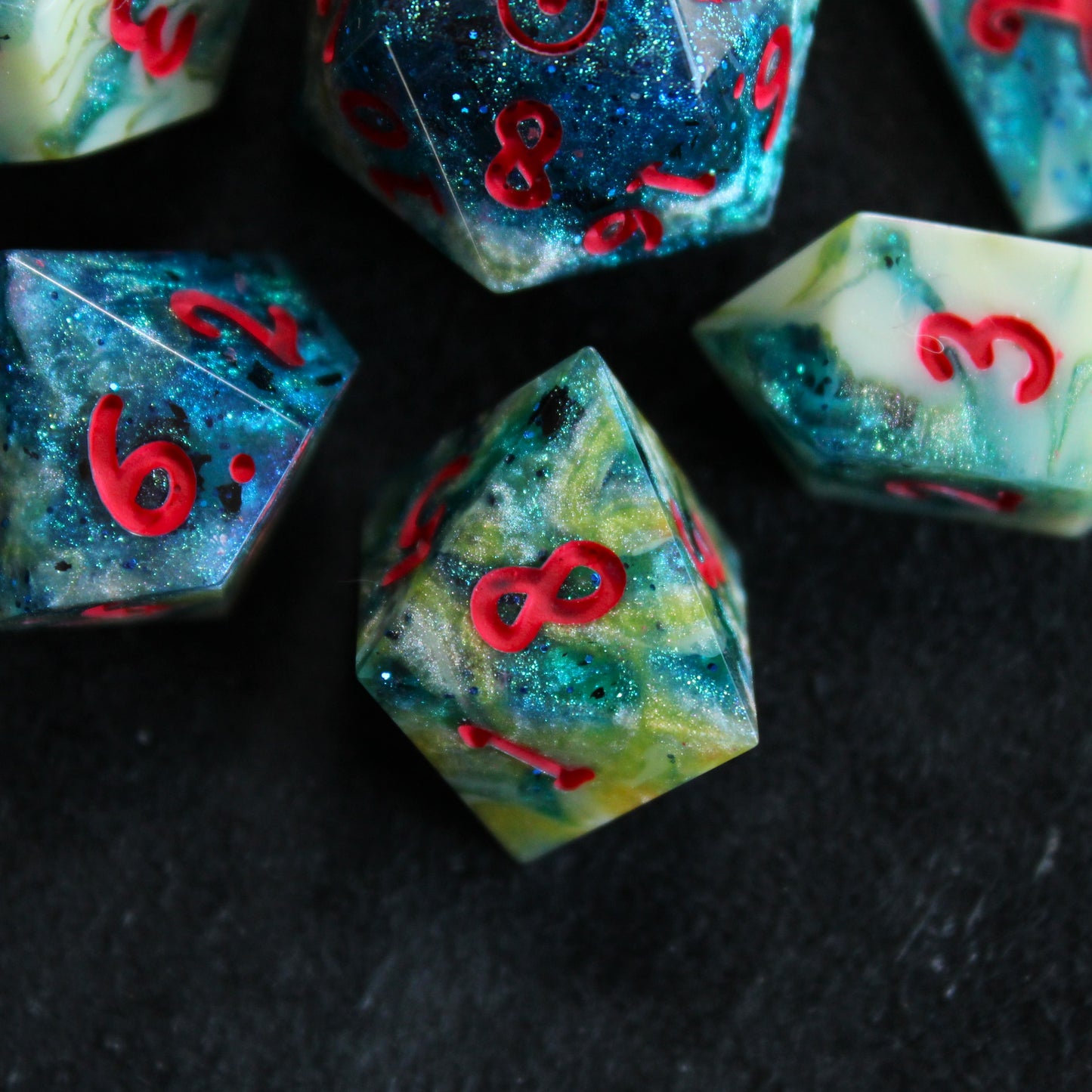 Handmade Deep Coral Dice
