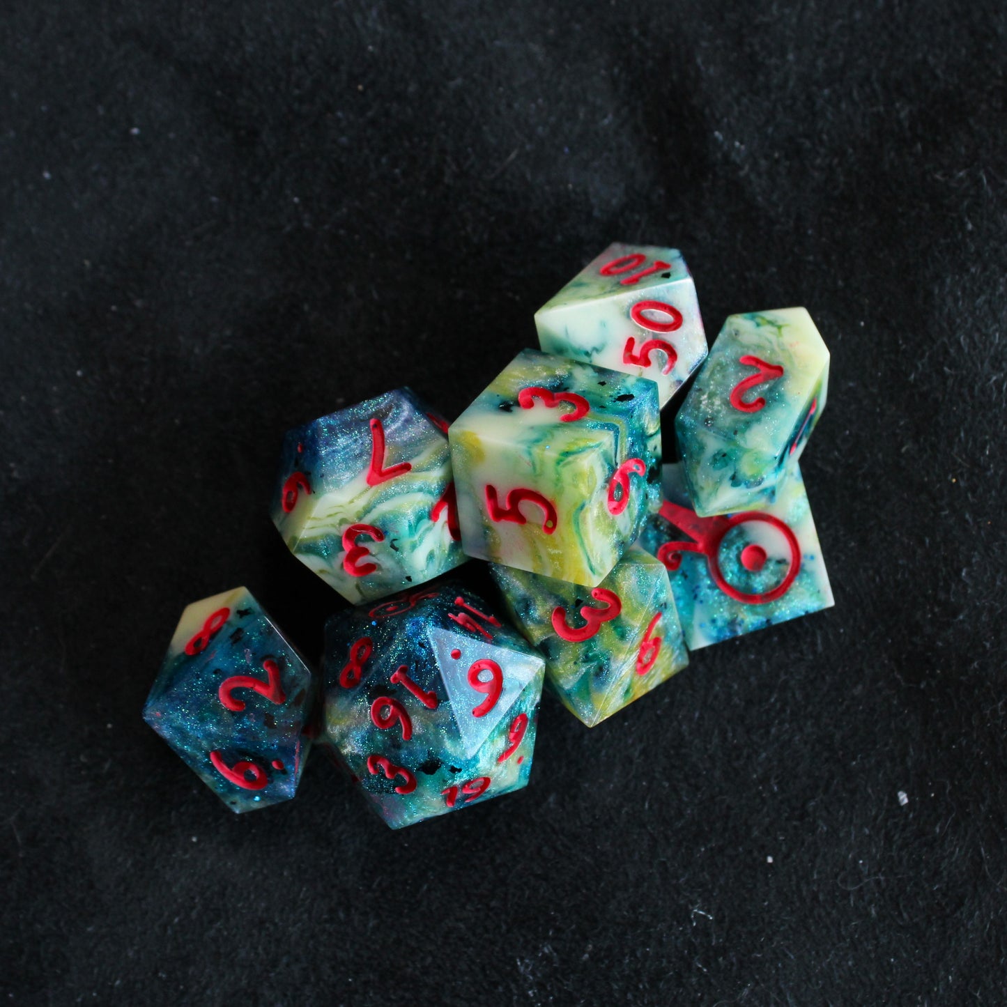 Handmade Deep Coral Dice
