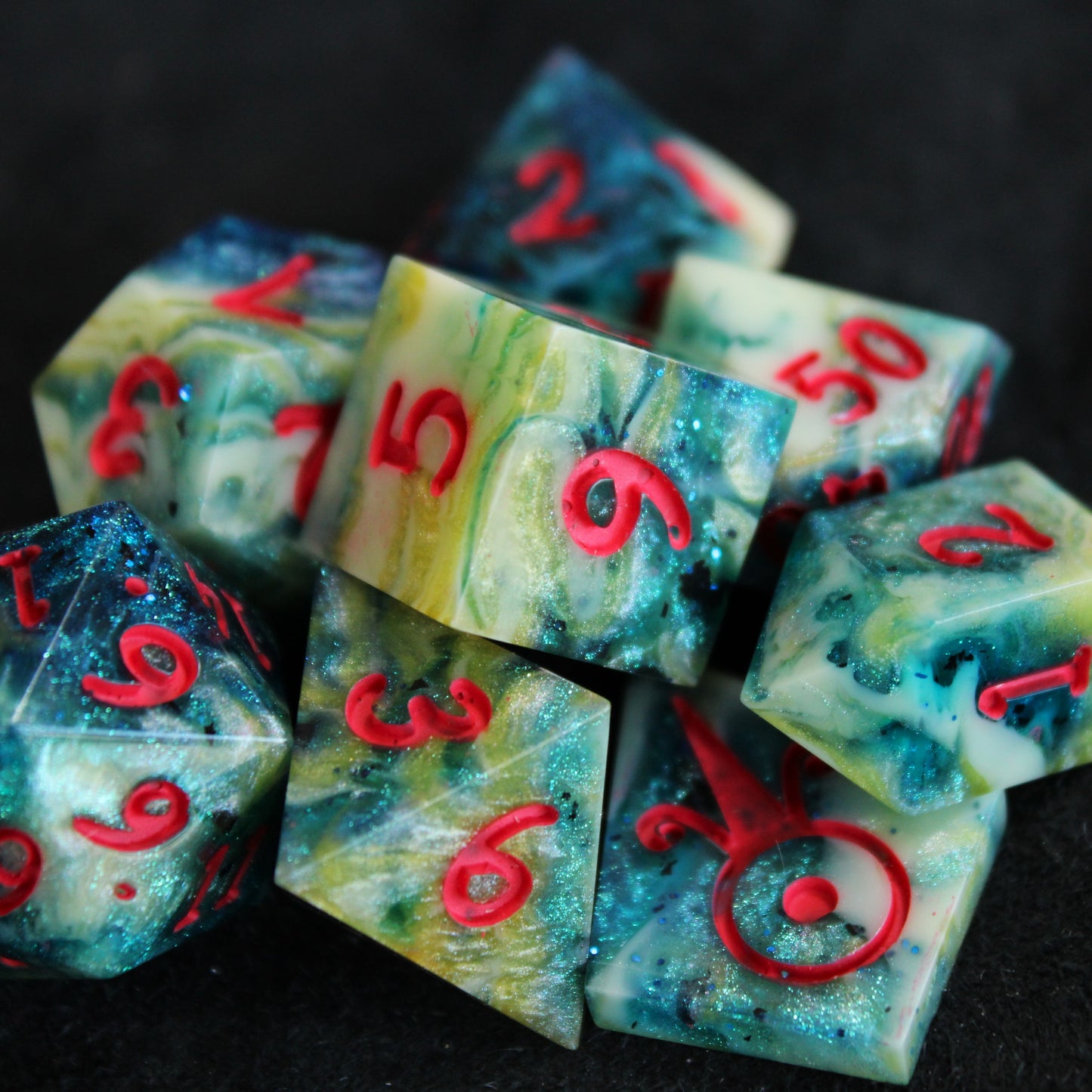 Handmade Deep Coral Dice