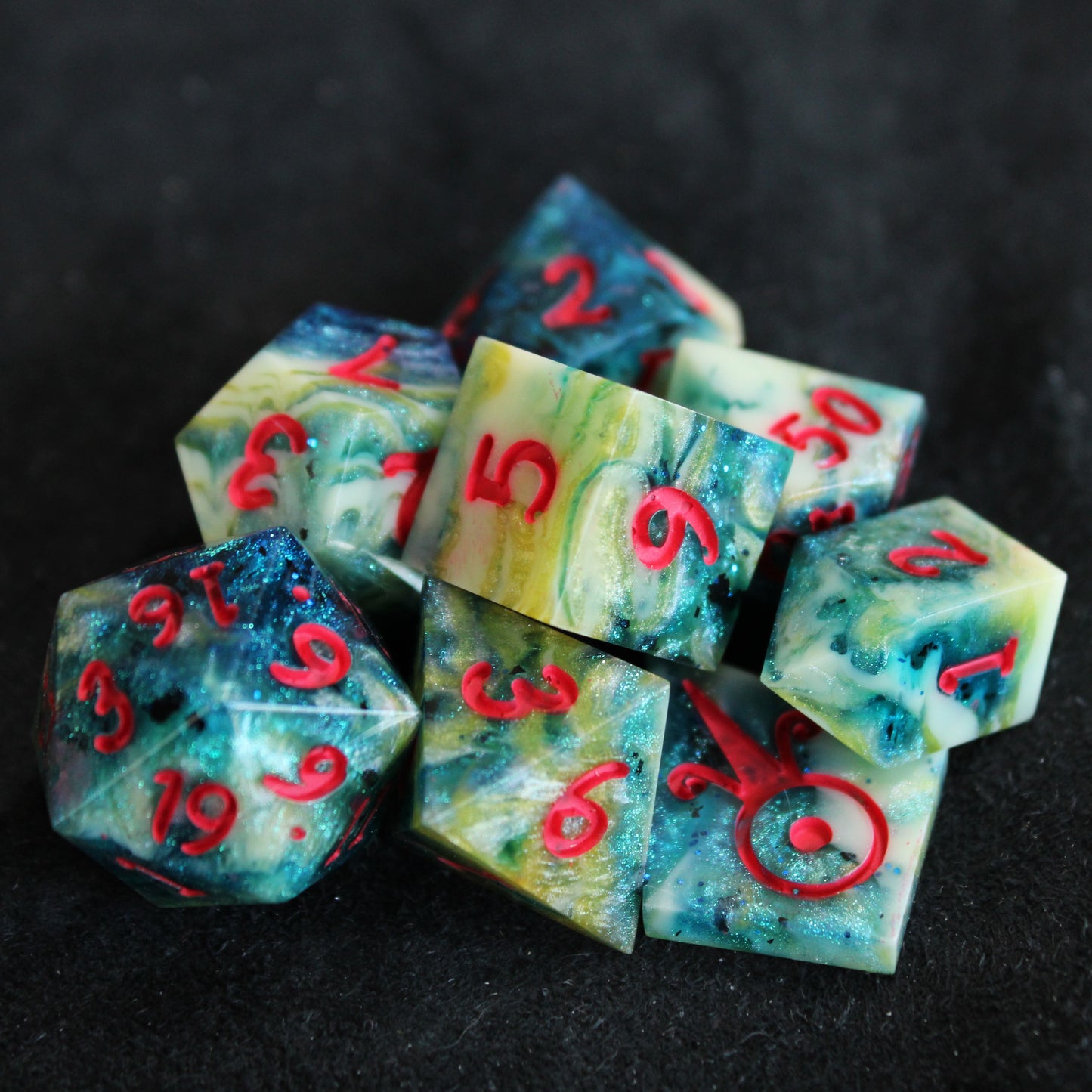 Handmade Deep Coral Dice