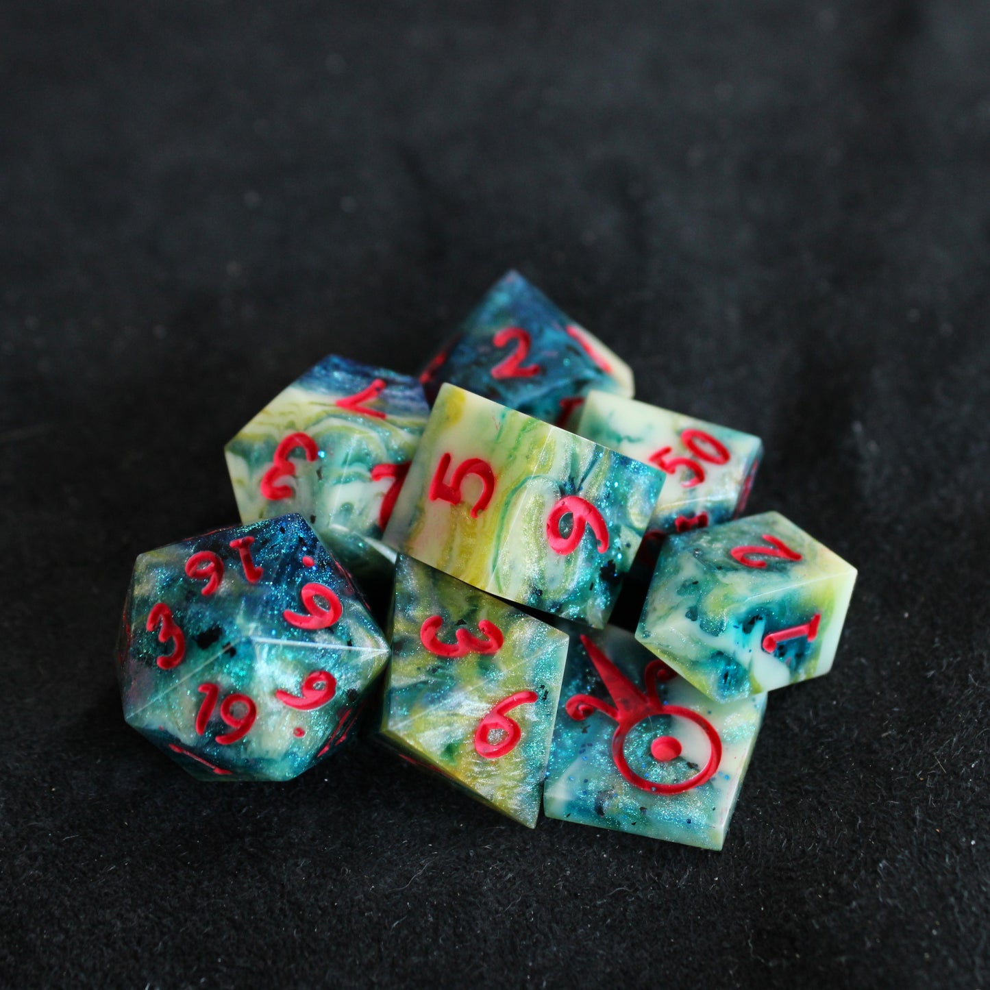Handmade Deep Coral Dice