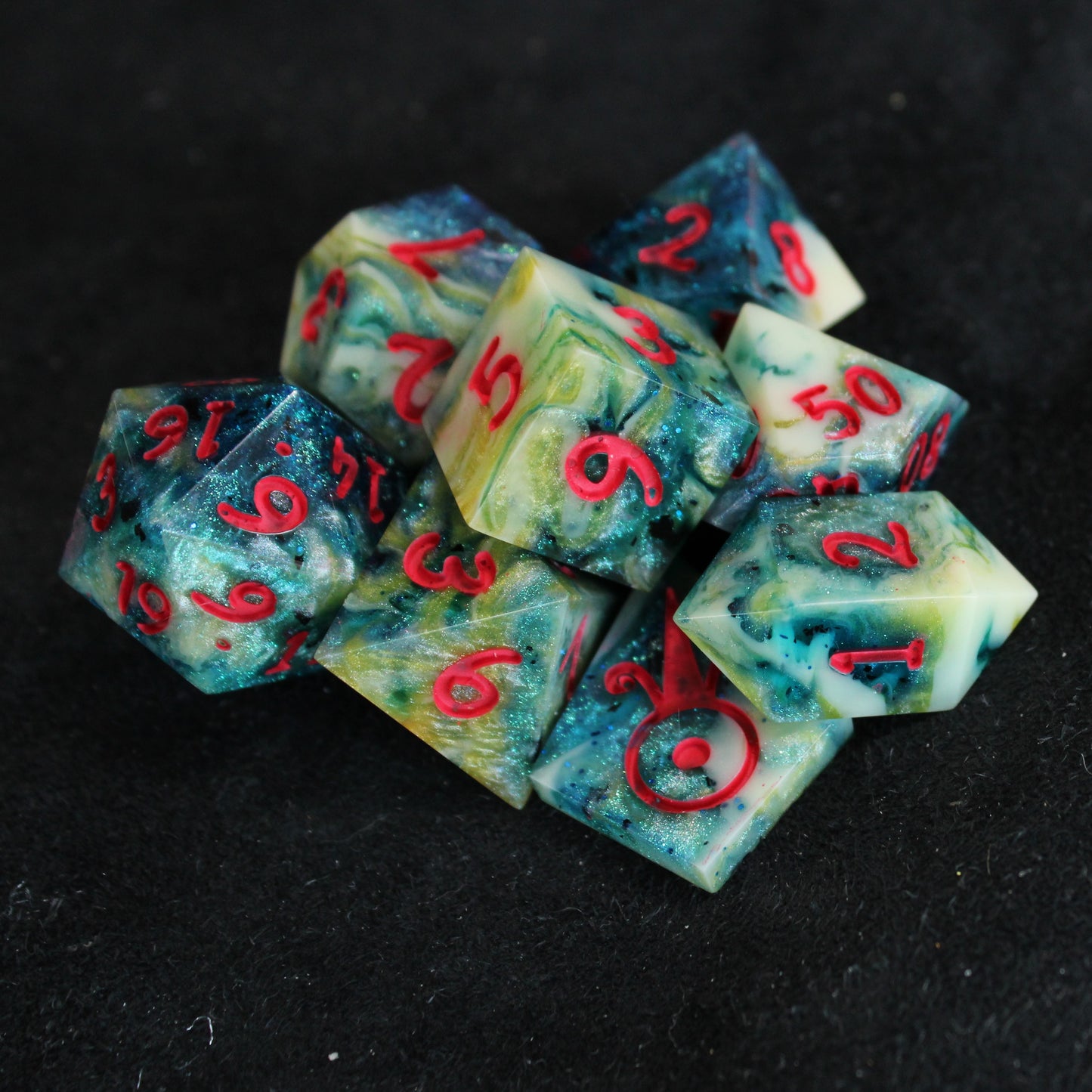 Handmade Deep Coral Dice