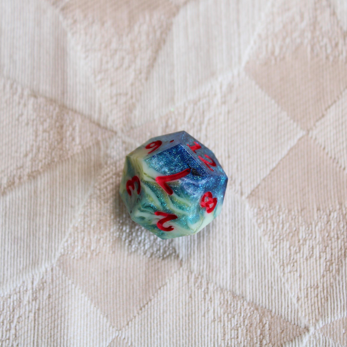 Handmade Deep Coral Dice