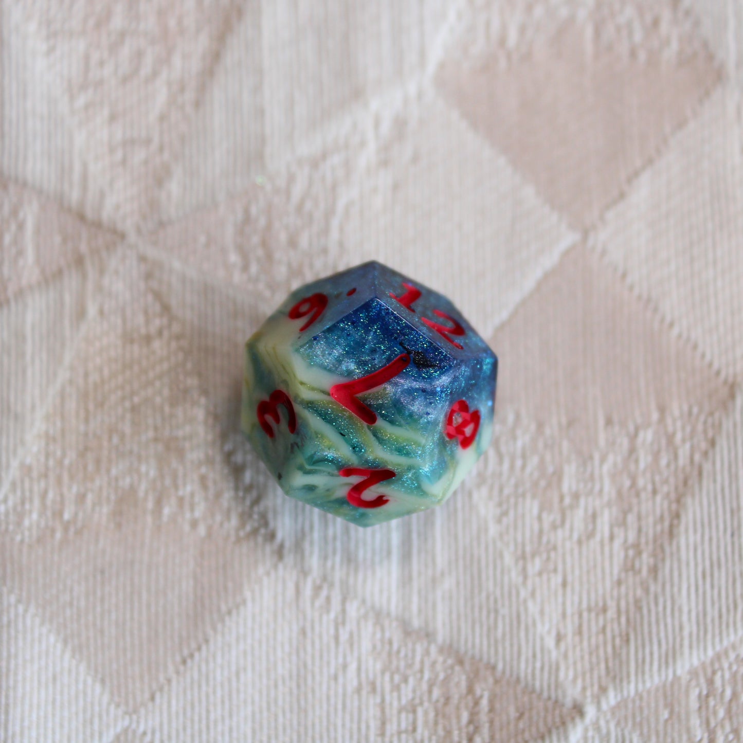Handmade Deep Coral Dice