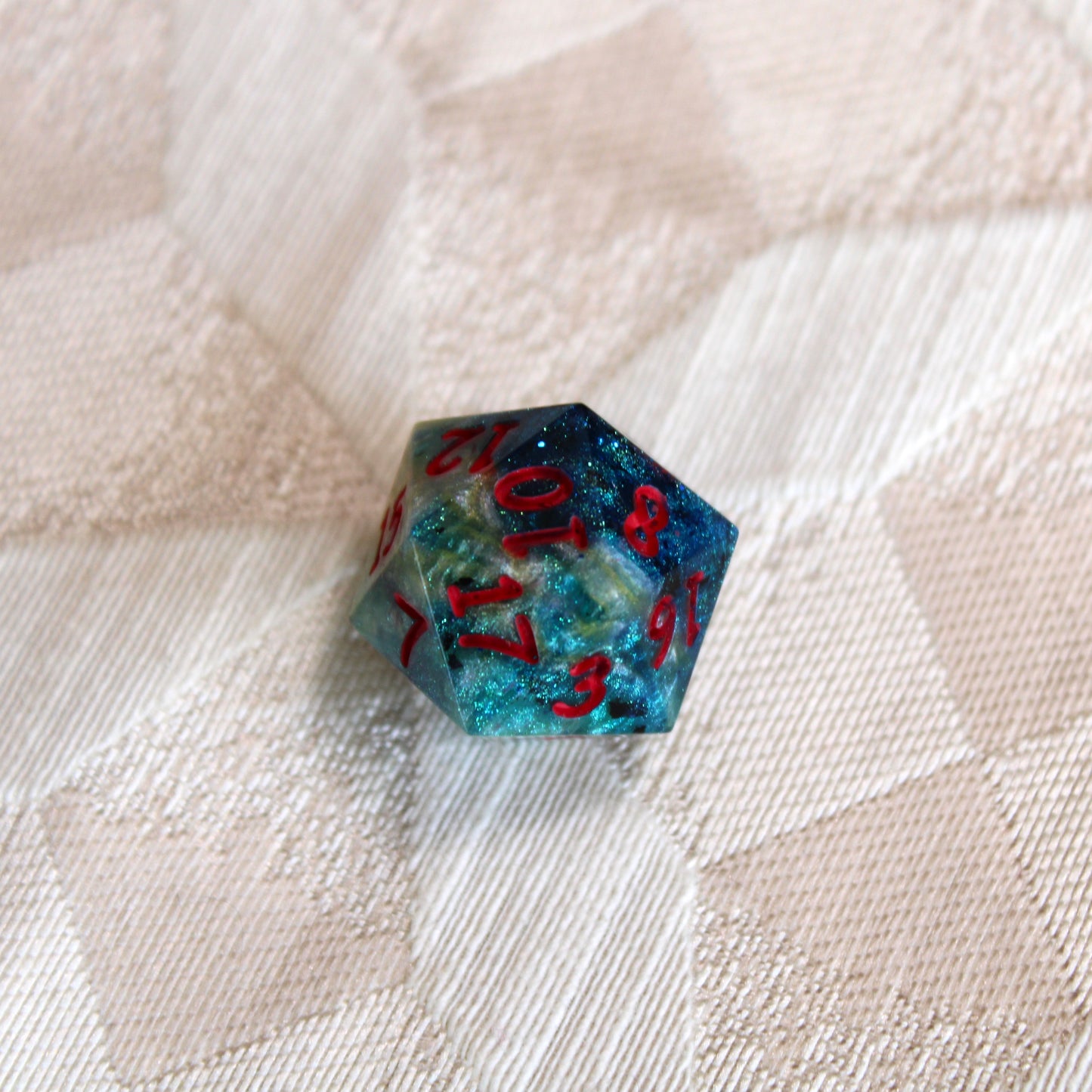 Handmade Deep Coral Dice