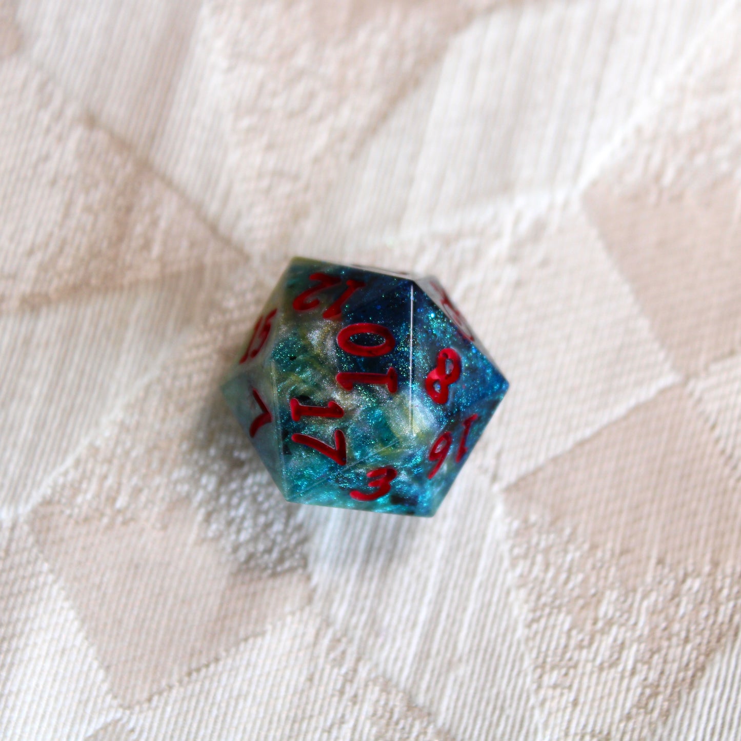 Handmade Deep Coral Dice