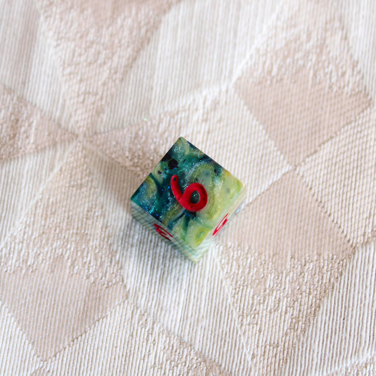 Handmade Deep Coral Dice