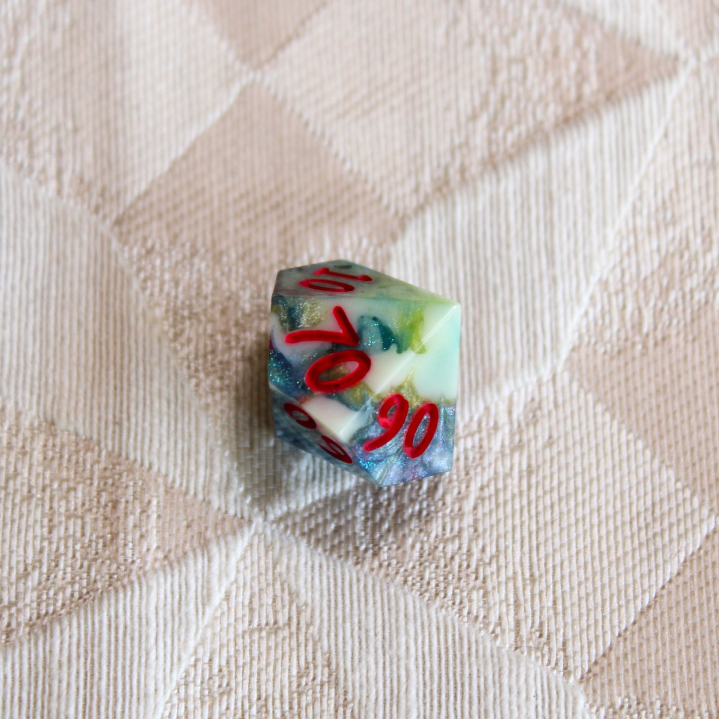 Handmade Deep Coral Dice