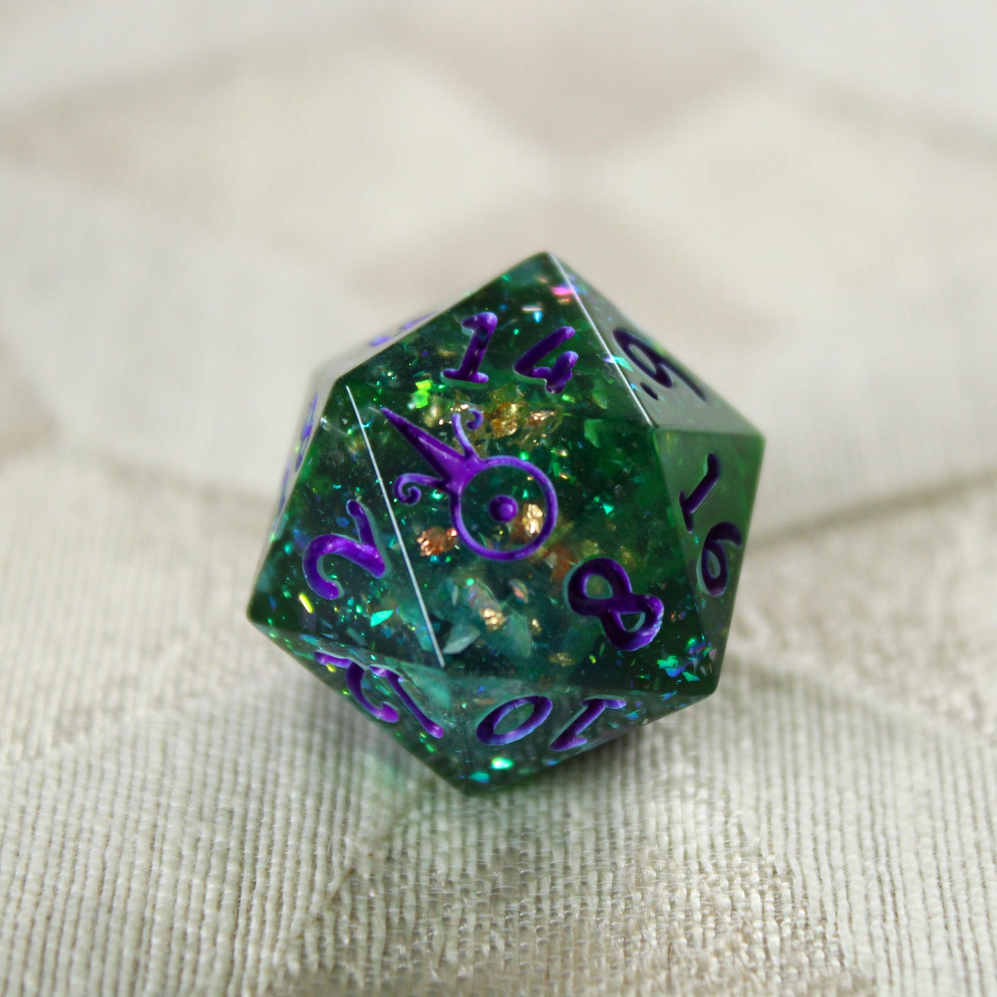 Handmade Hulking d20 (Glow-in-the-dark!)