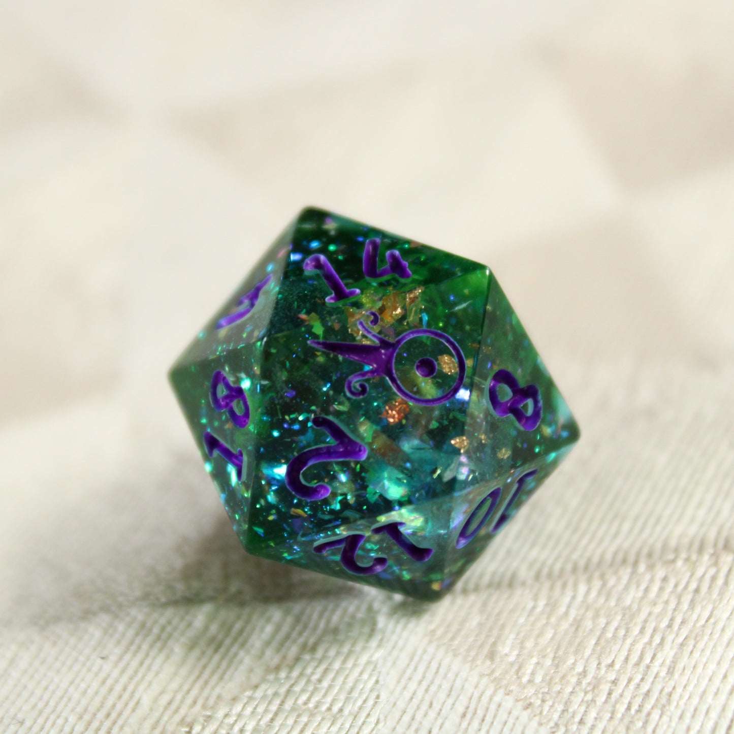 Handmade Hulking d20 (Glow-in-the-dark!)