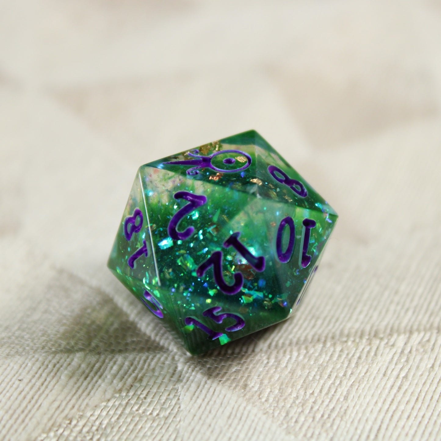 Handmade Hulking d20 (Glow-in-the-dark!)