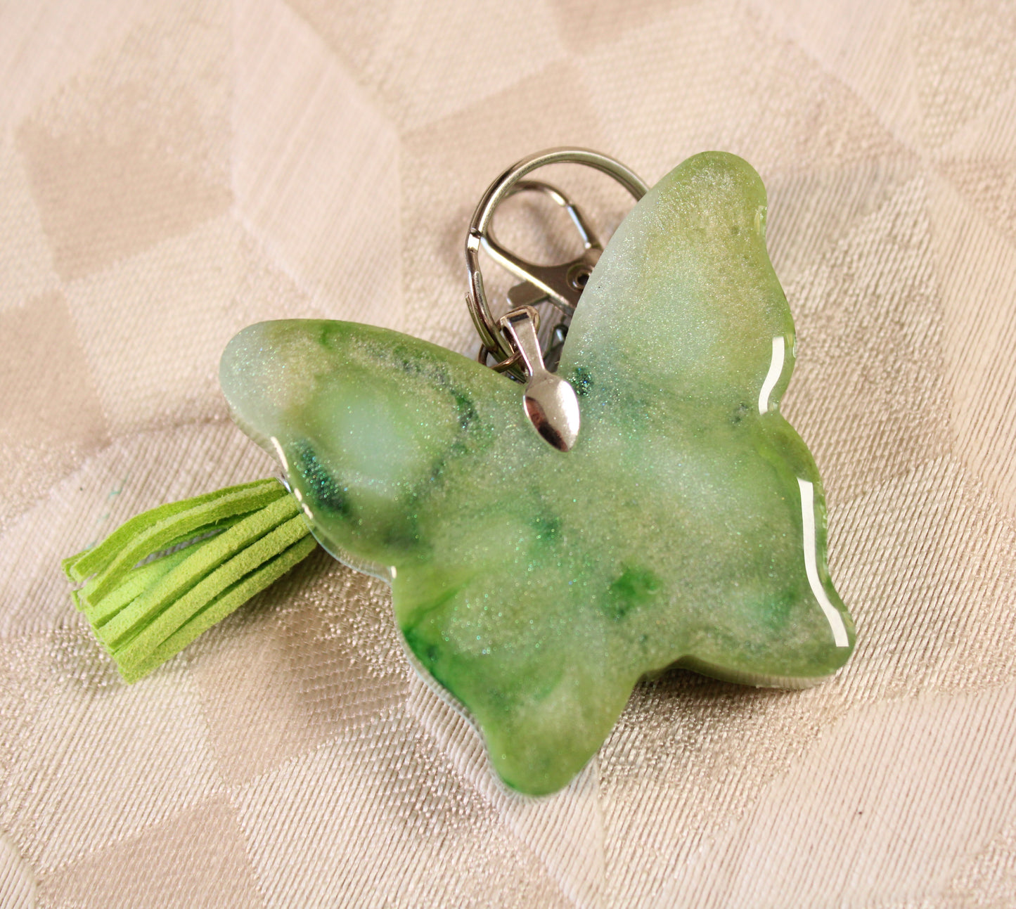 Green Butterfly Shaker Charm