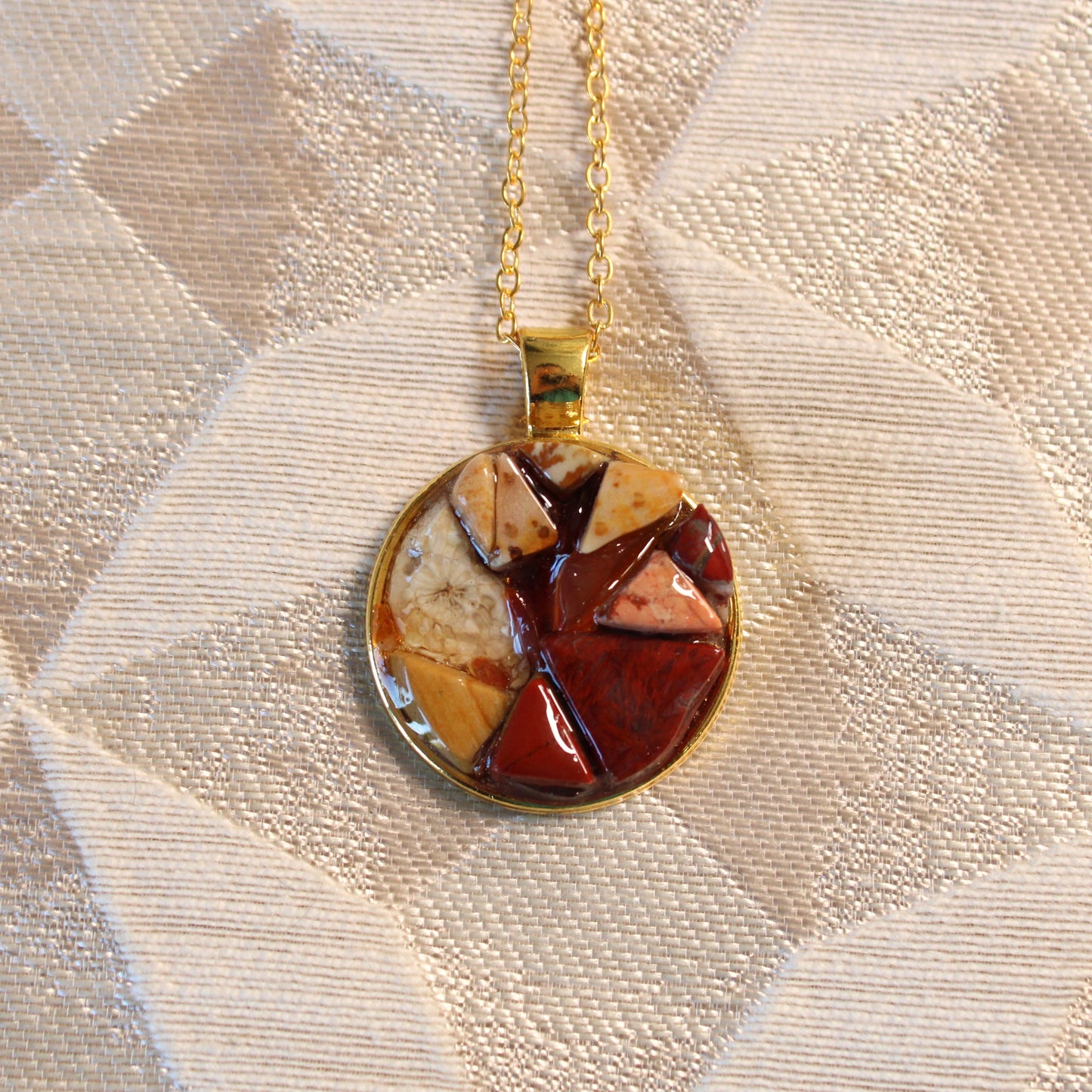 Warm Glow Stone Chip Necklace