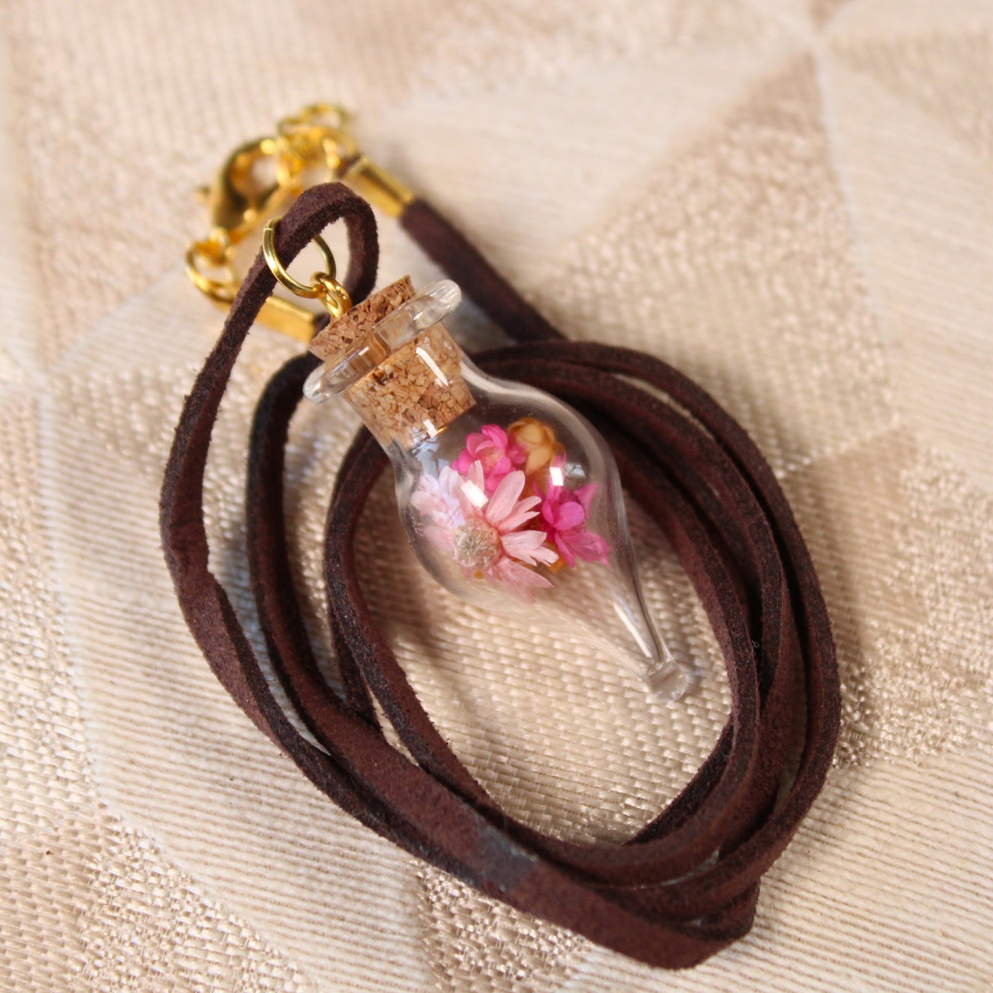 Pink & Orange Flowers Necklace