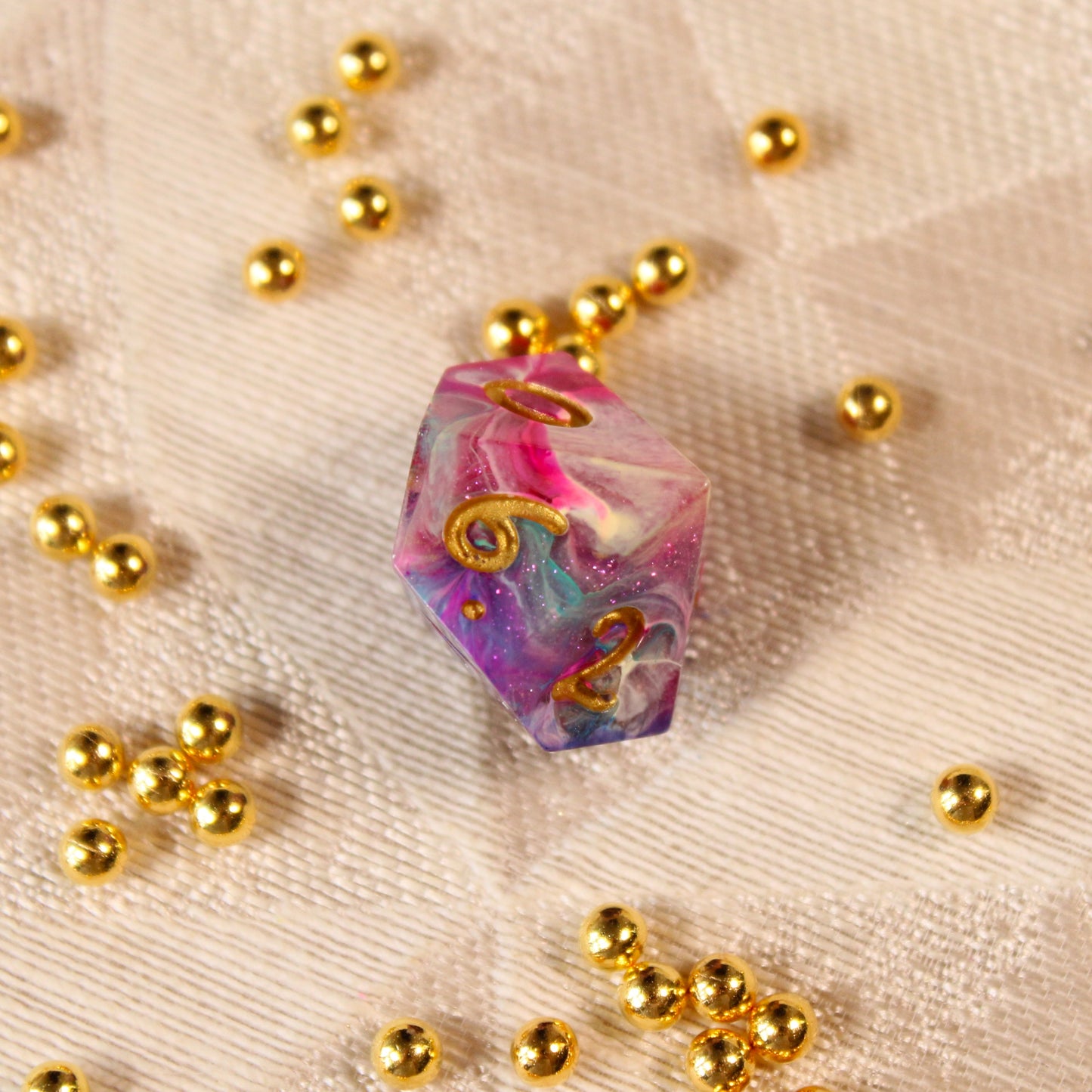 Handmade Carnival Swirl Dice