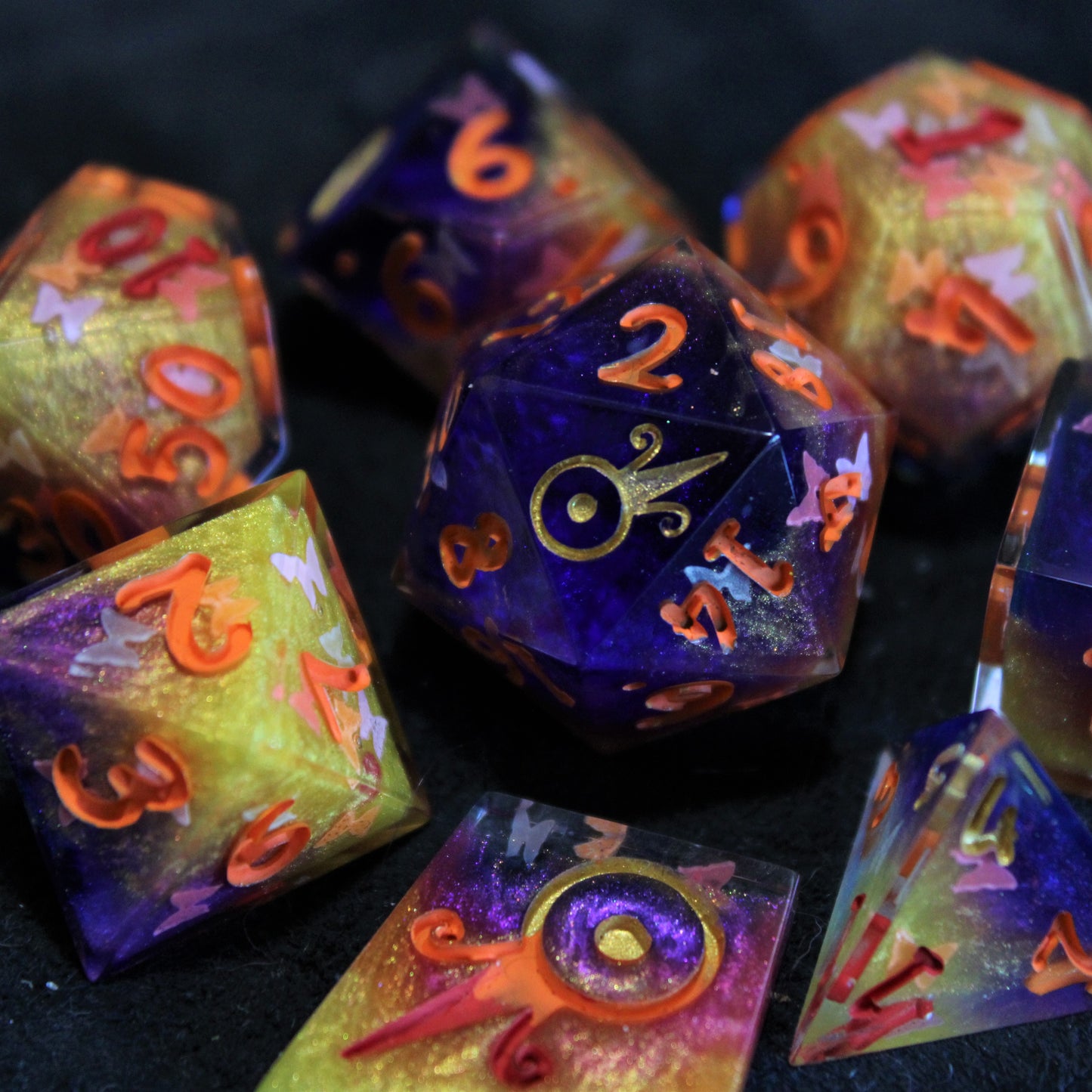 Handmade Butterfly Swarm Dice (Glow-in-the-dark Butterflies!)