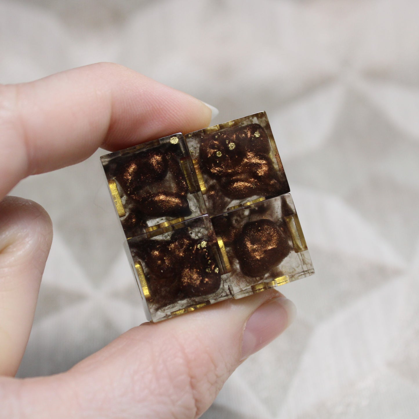 Handmade Weathered Brass Fate Dice