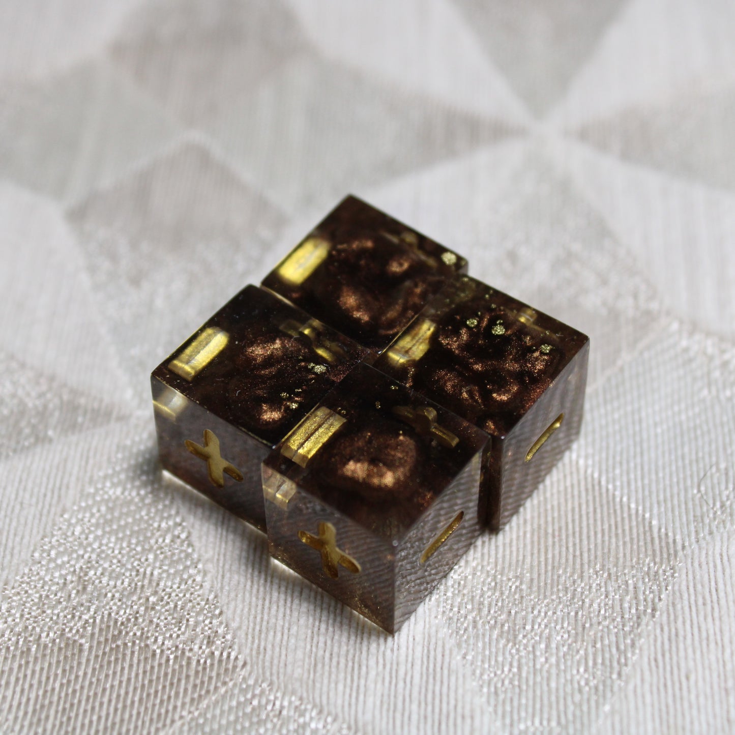 Handmade Weathered Brass Fate Dice