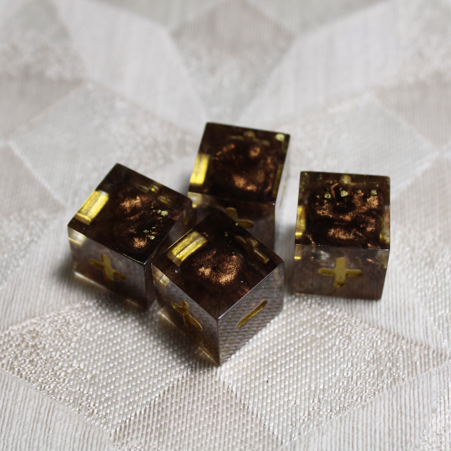 Handmade Weathered Brass Fate Dice