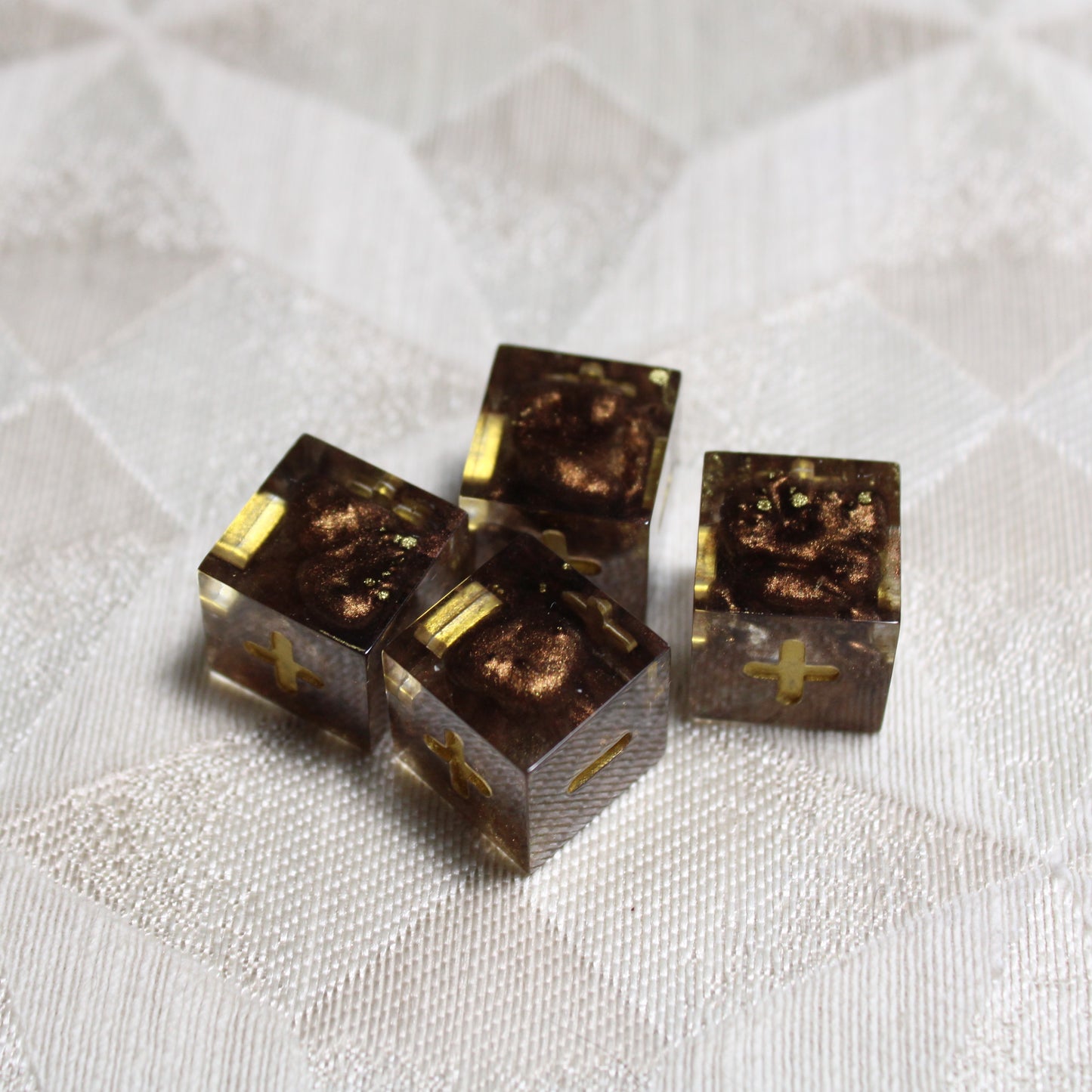 Handmade Weathered Brass Fate Dice