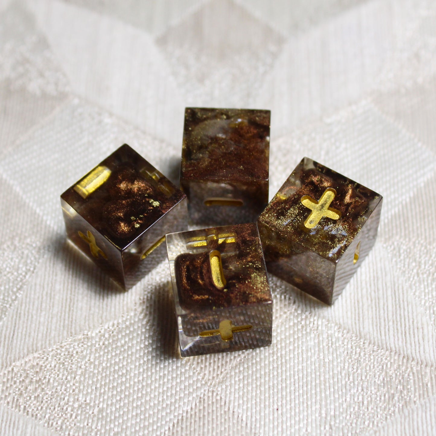 Handmade Weathered Brass Fate Dice