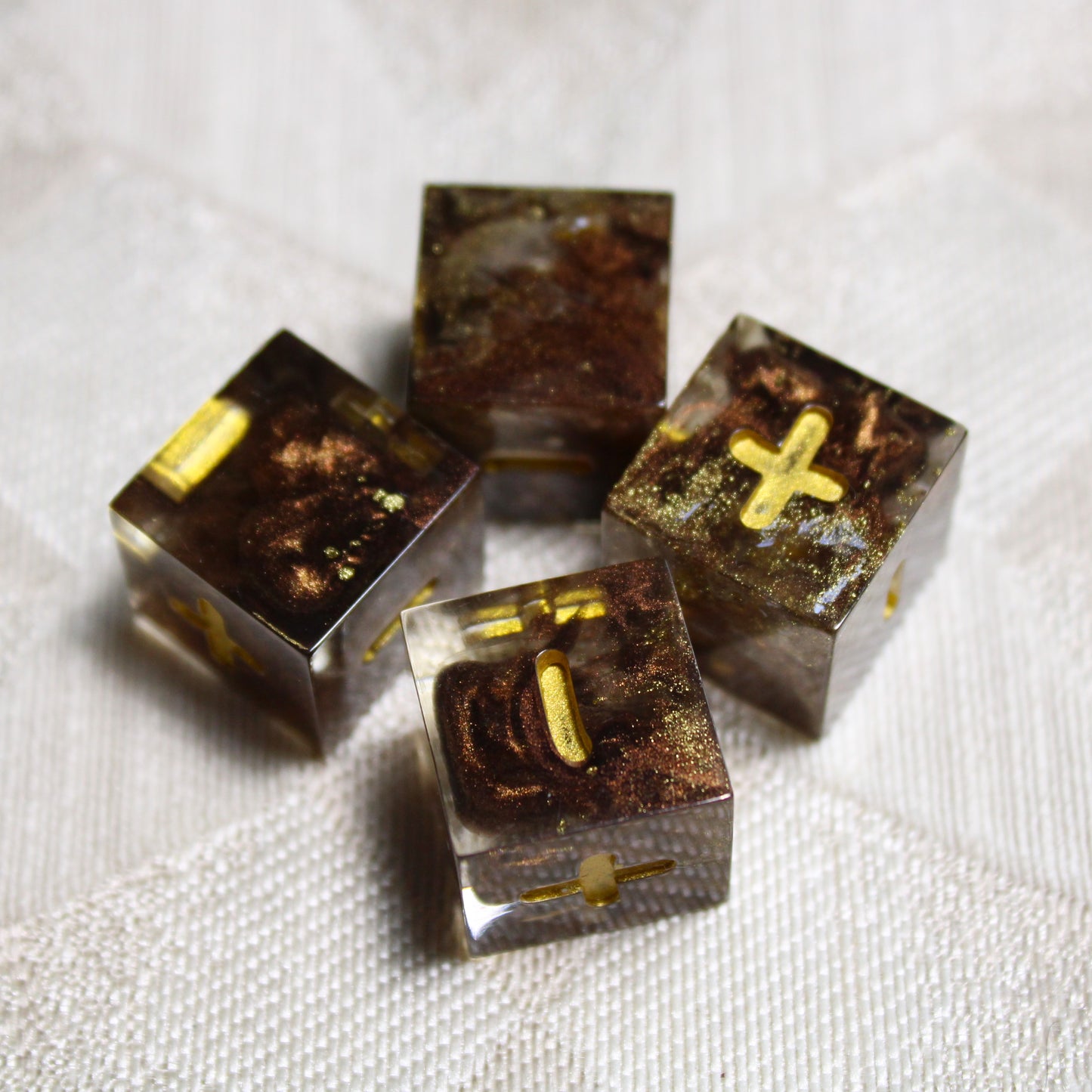 Handmade Weathered Brass Fate Dice