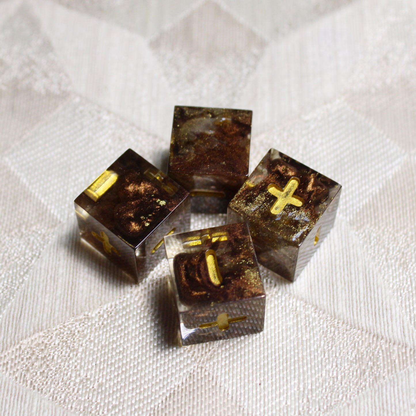 Handmade Weathered Brass Fate Dice
