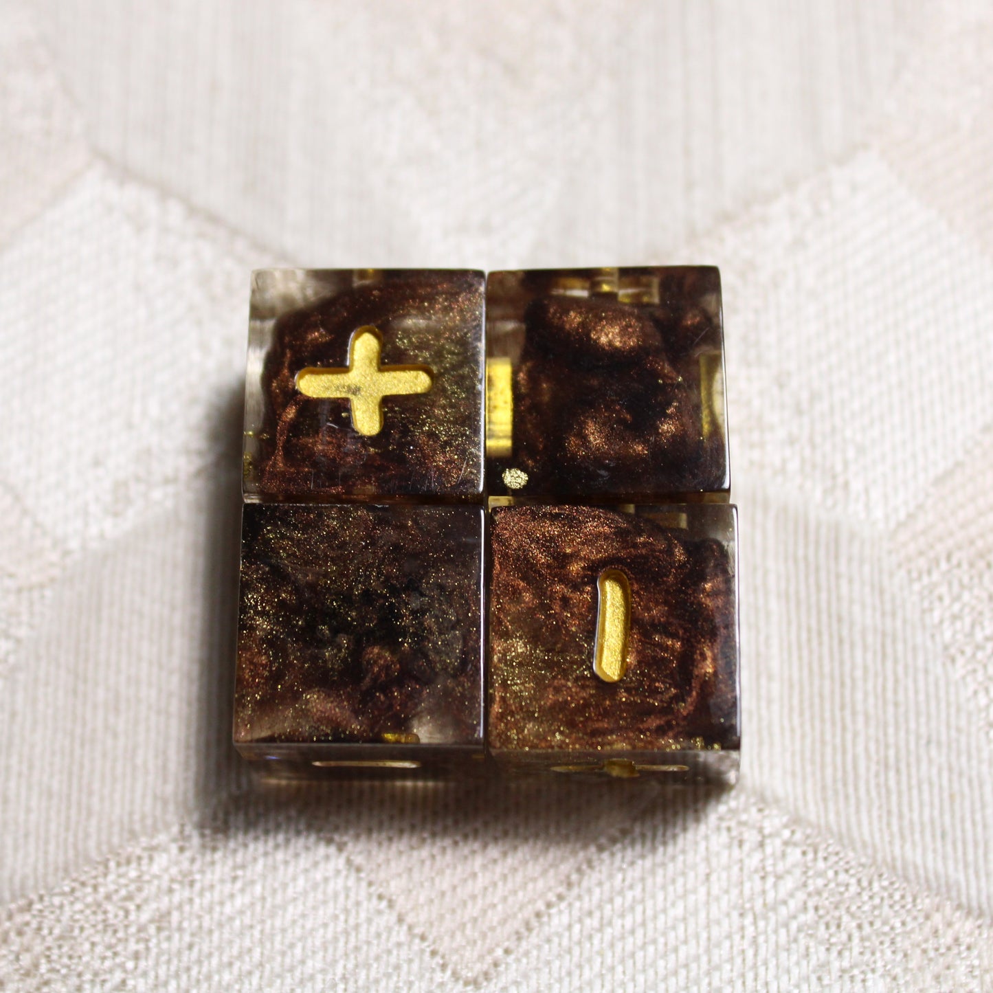 Handmade Weathered Brass Fate Dice
