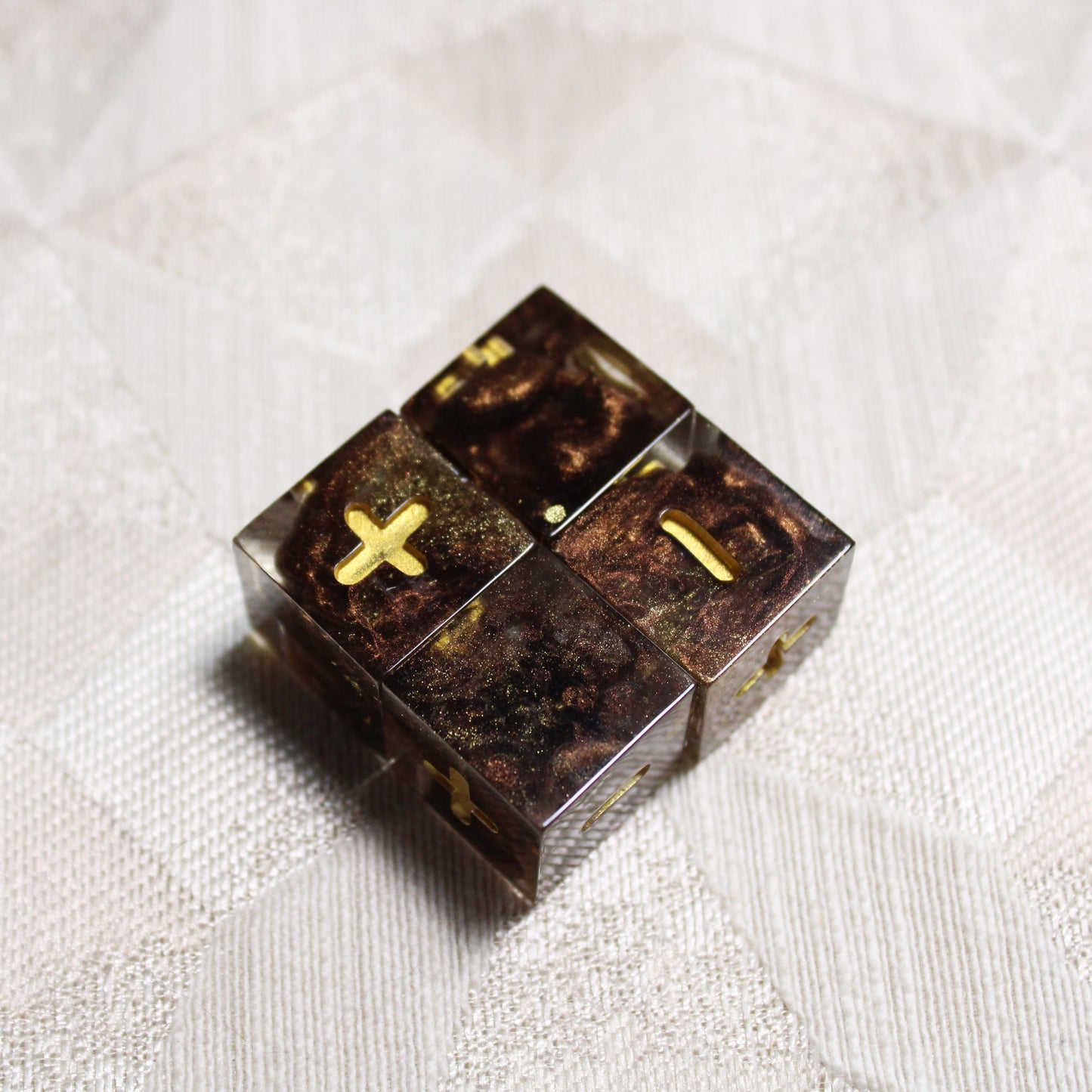 Handmade Weathered Brass Fate Dice