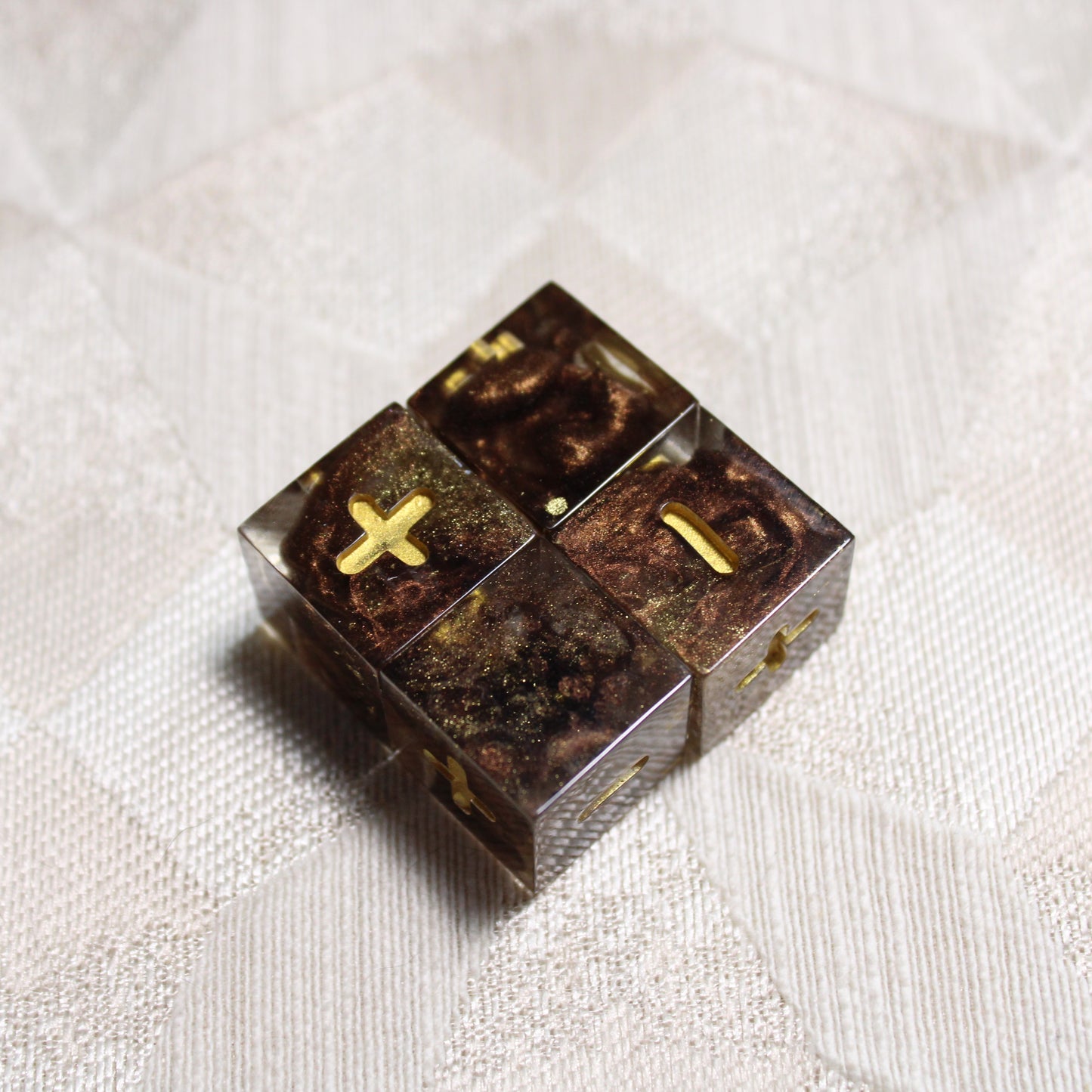 Handmade Weathered Brass Fate Dice