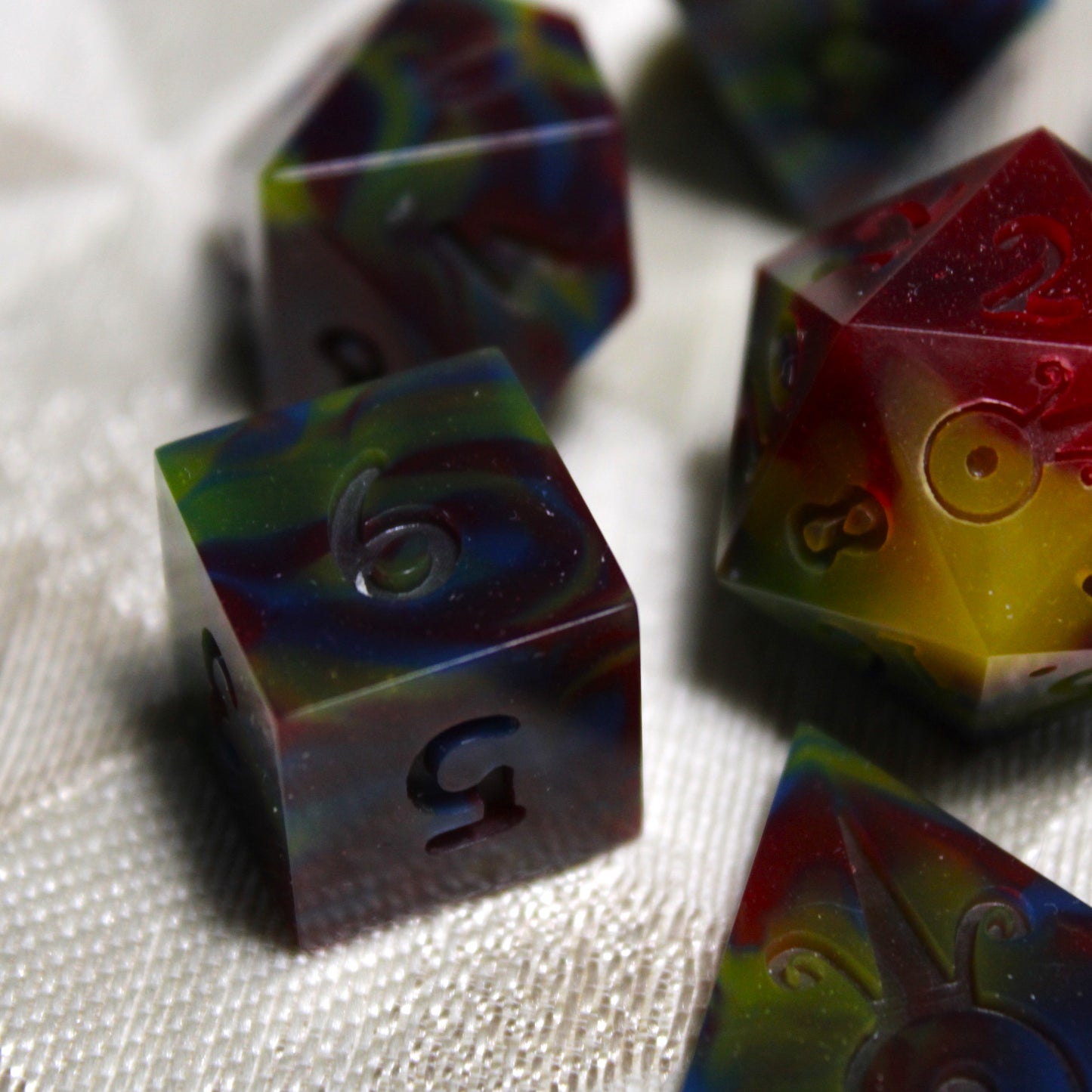 RAW Handmade Dark Primary Dice