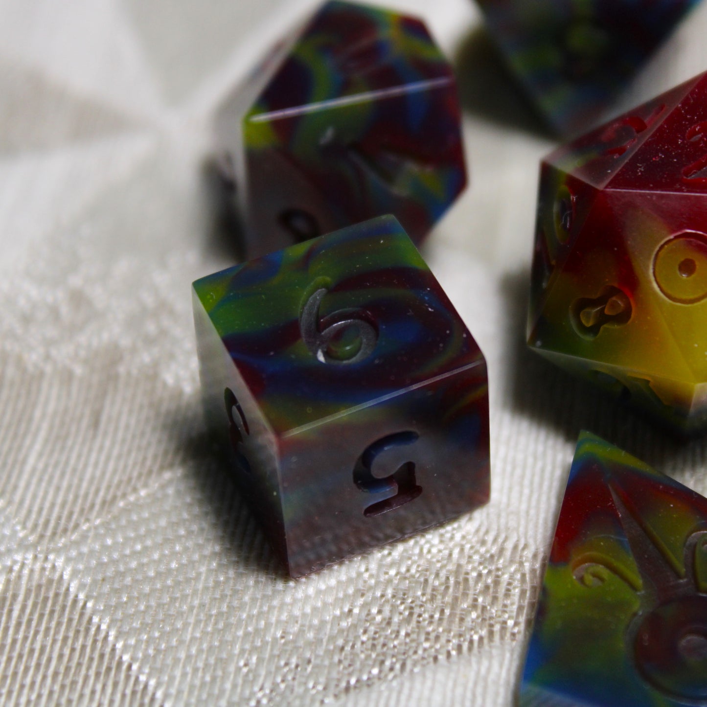 RAW Handmade Dark Primary Dice