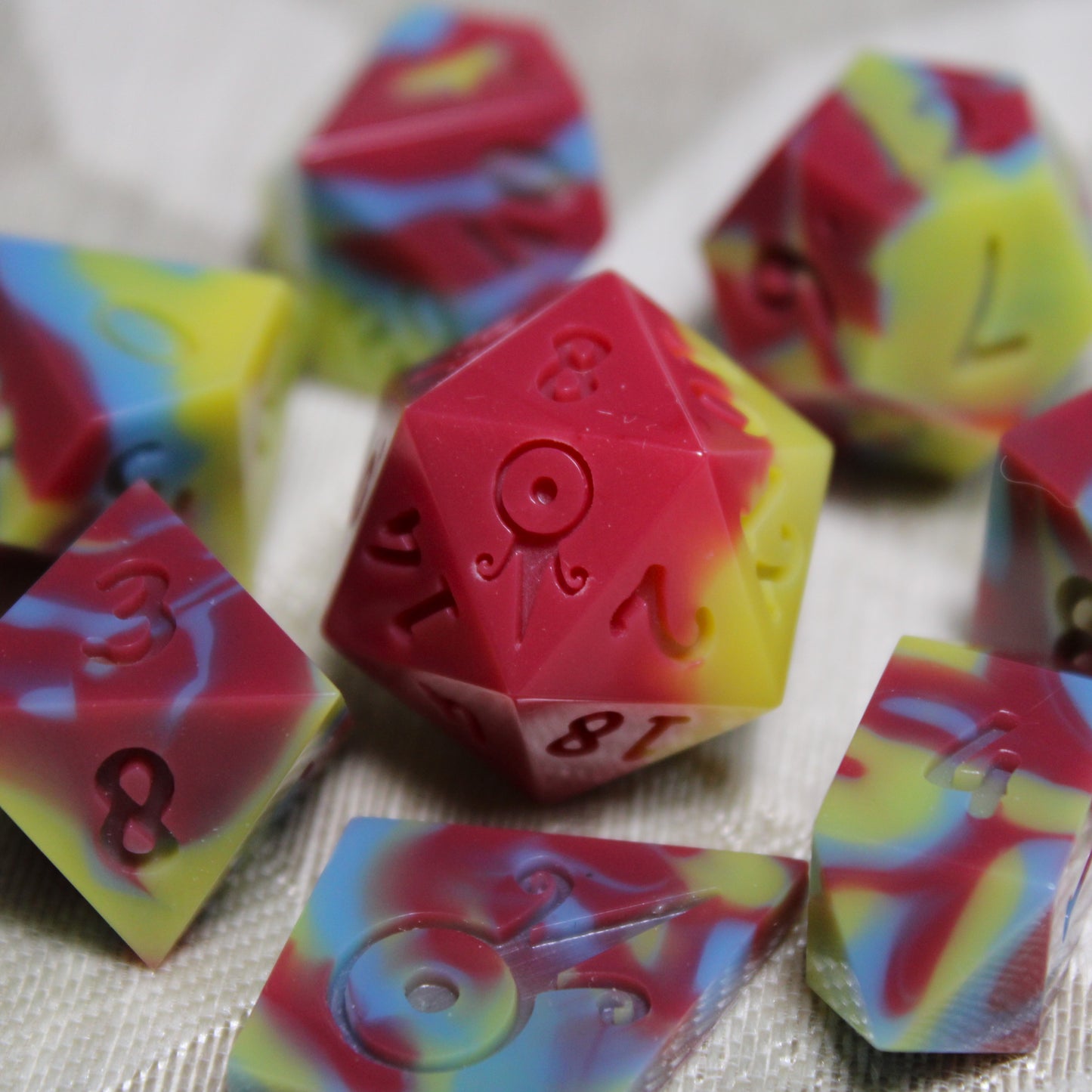 RAW Handmade Light Primary Dice