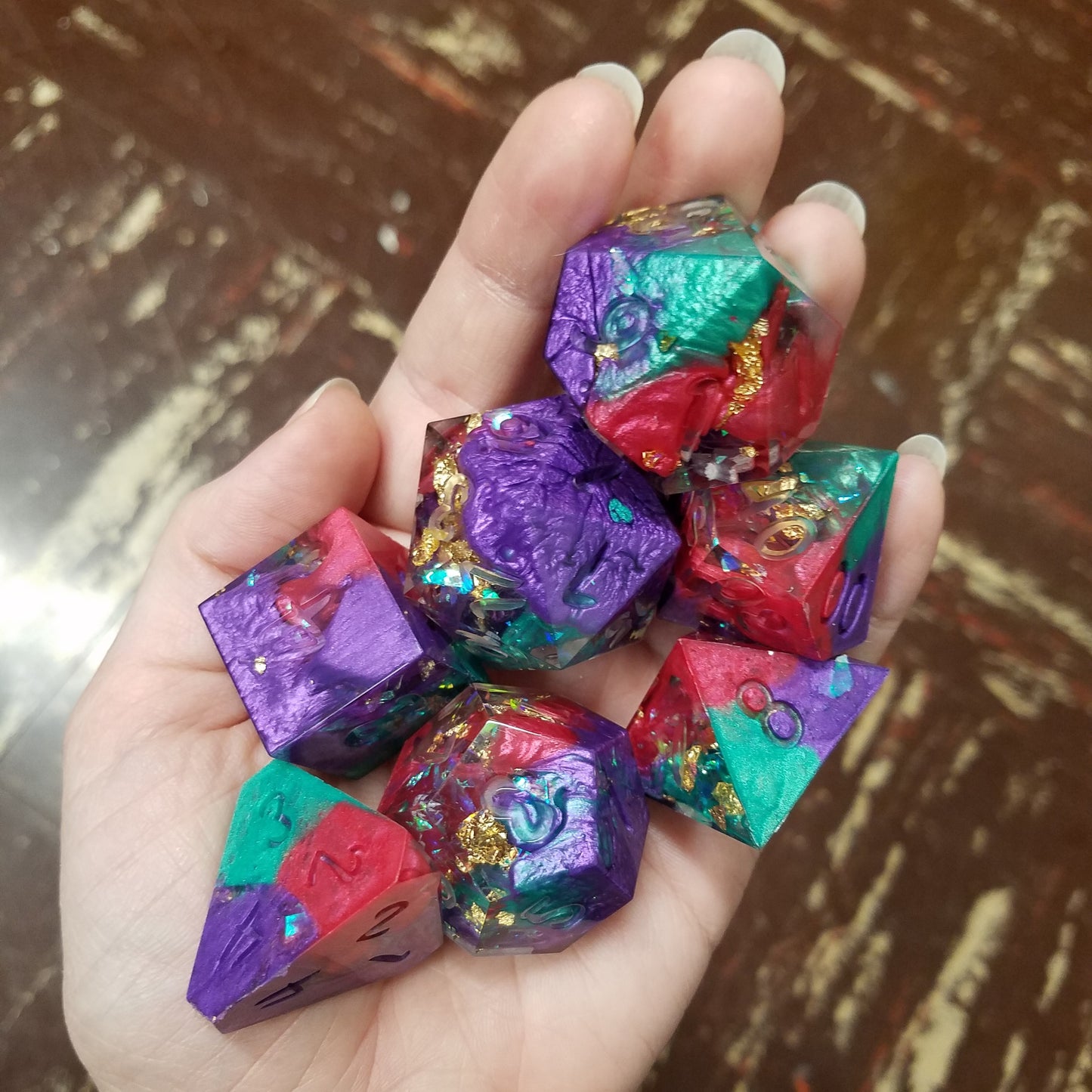 Custom 7pc Jumbo Dice Set