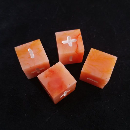 Handmade Orange Jade Fate/Fudge Dice