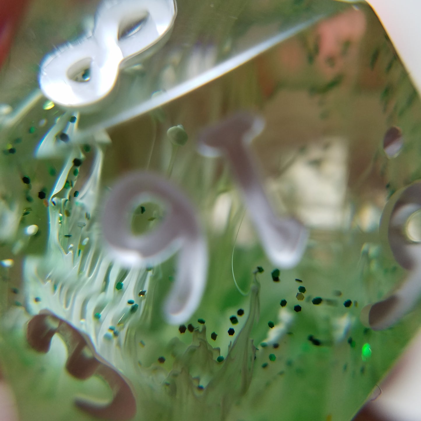 Handmade Green Glitter Trails d20
