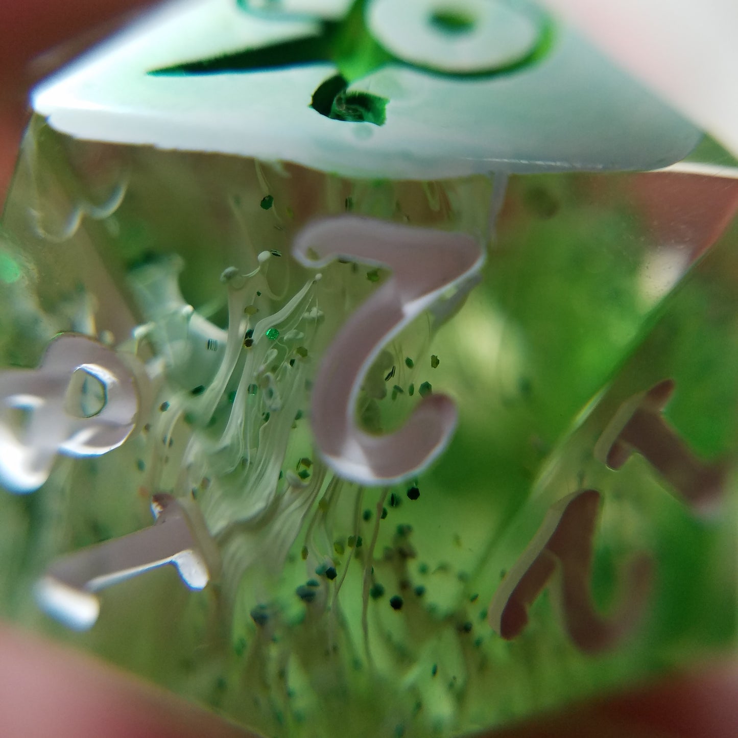 Handmade Green Glitter Trails d20