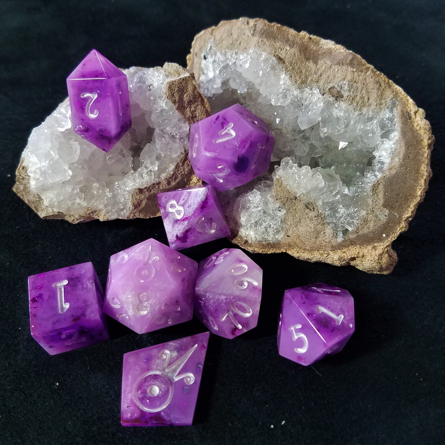 Handmade Crystaline Wizard Dice