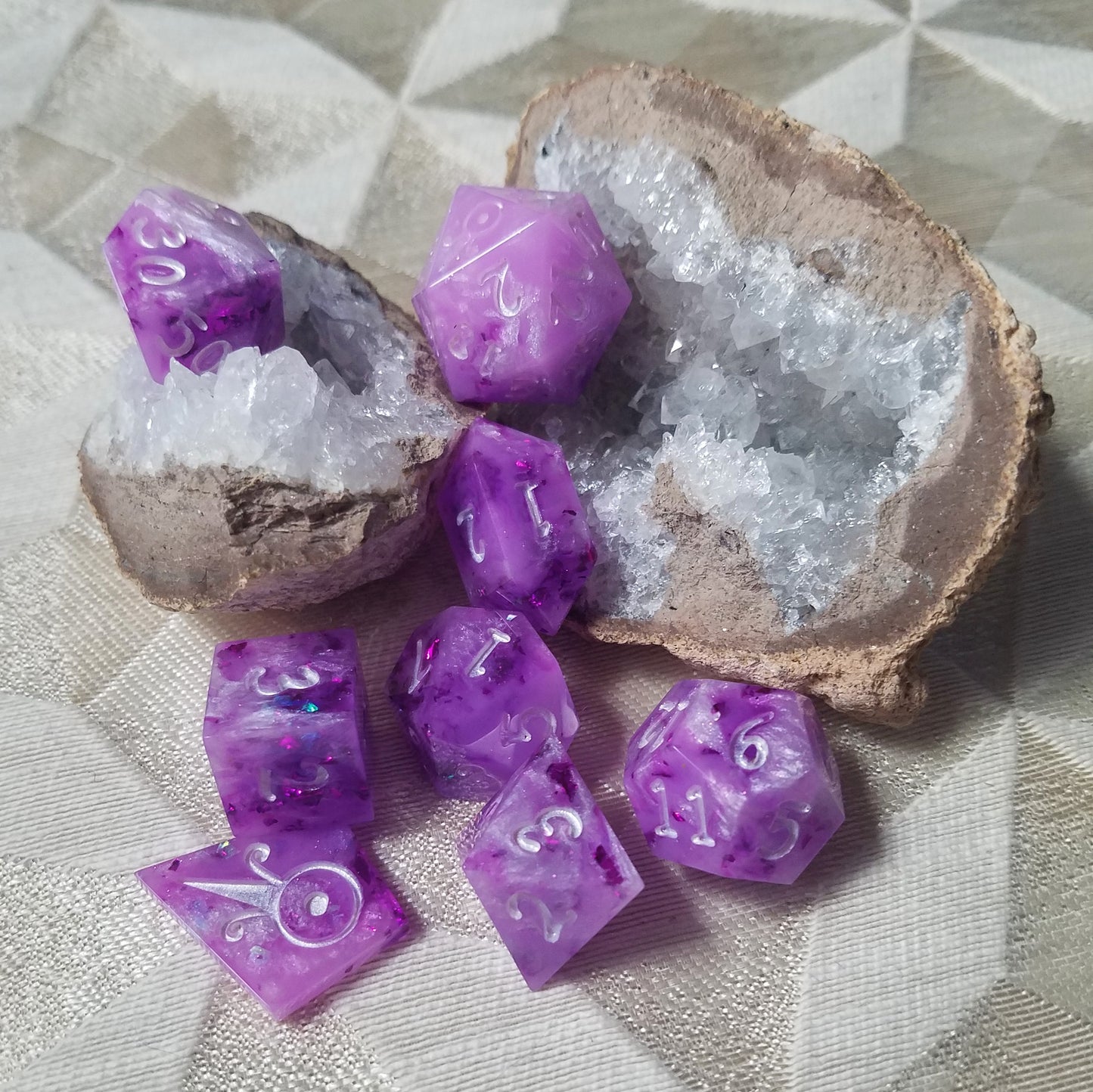 Handmade Crystaline Wizard Dice