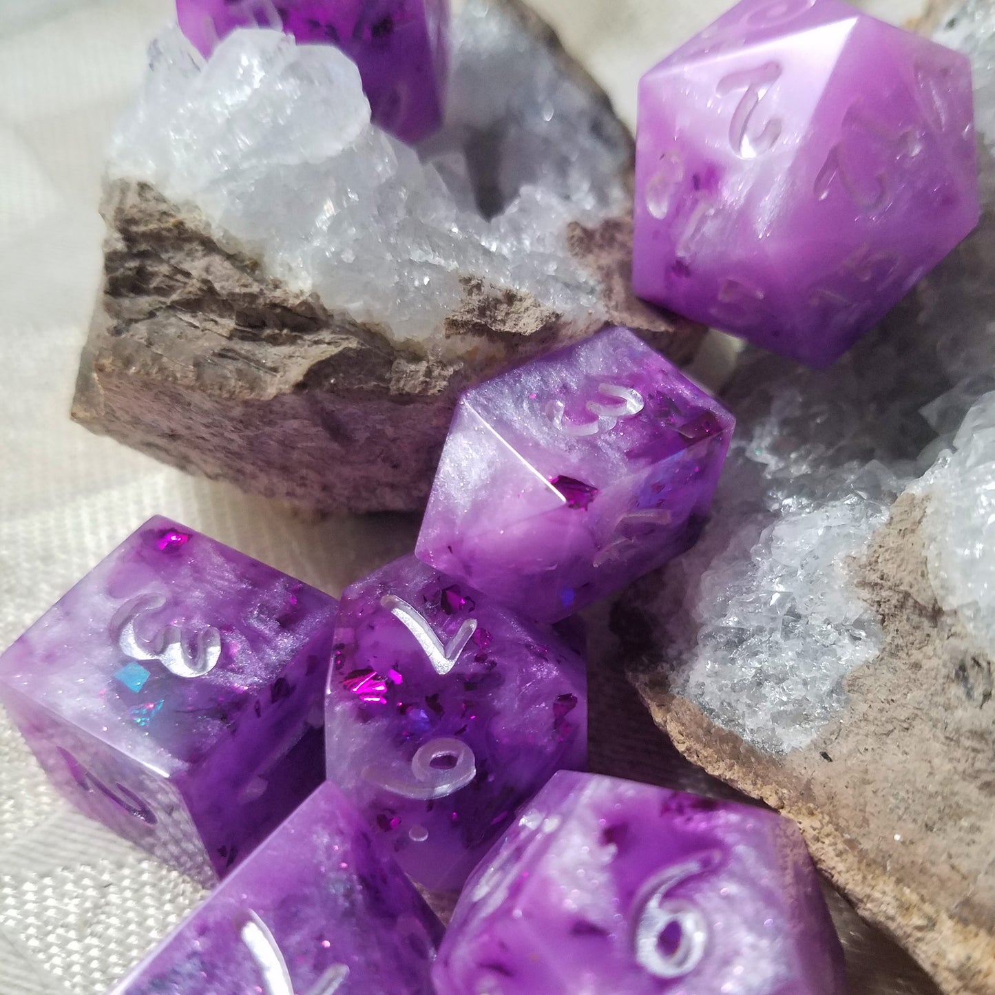 Handmade Crystaline Wizard Dice