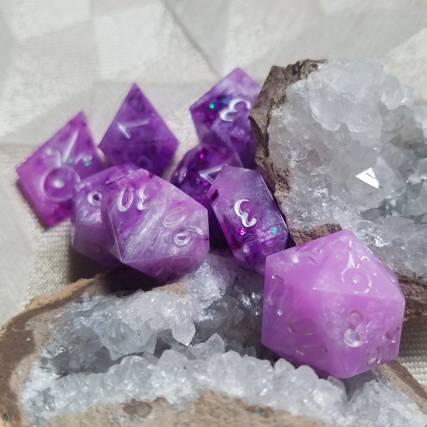 Handmade Crystaline Wizard Dice