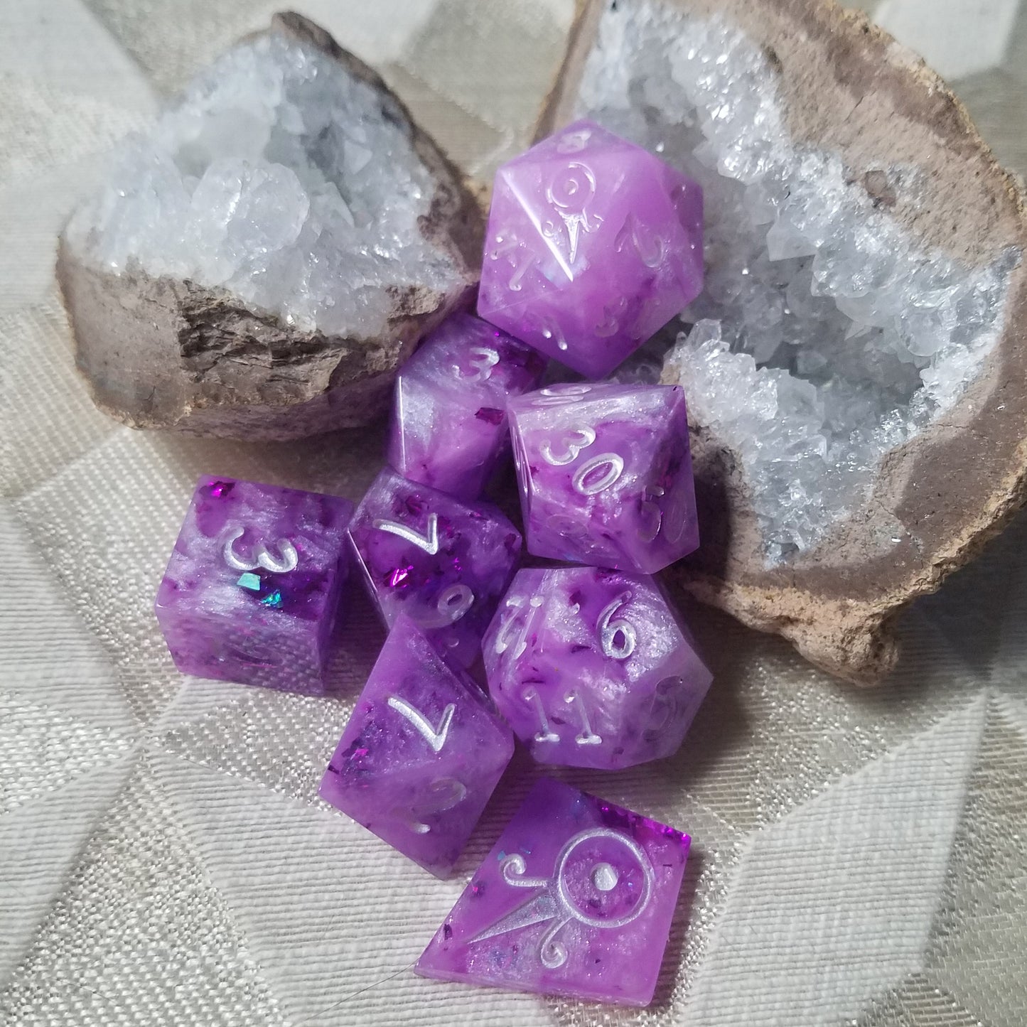 Handmade Crystaline Wizard Dice