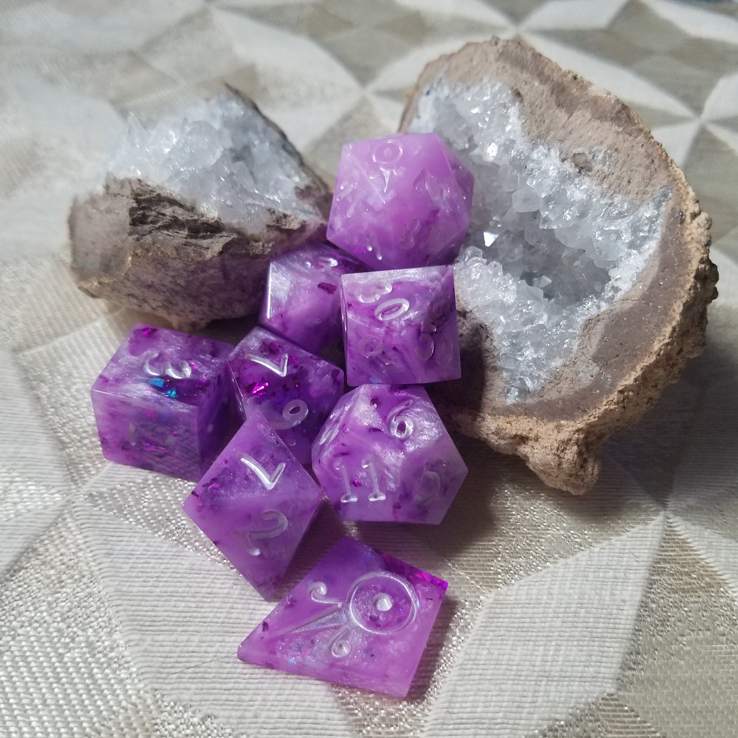 Handmade Crystaline Wizard Dice