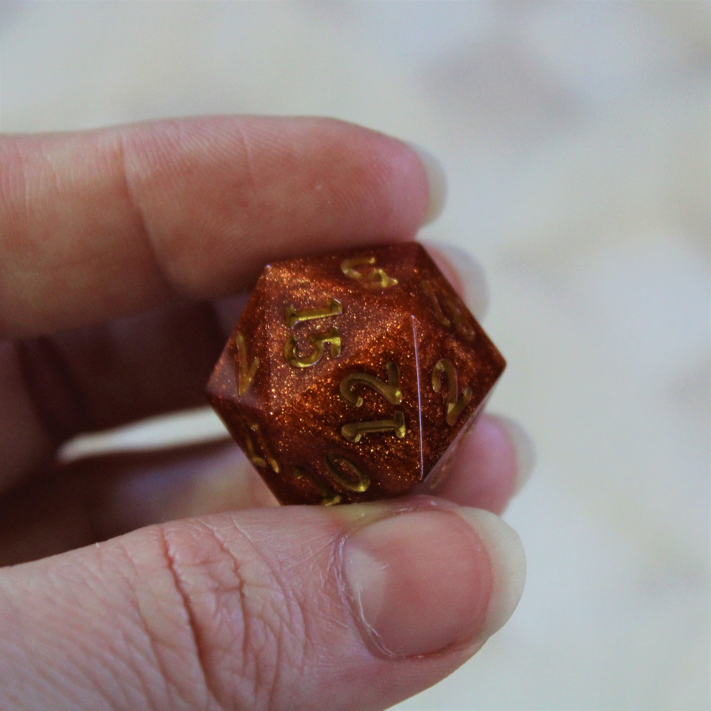Handmade Faux Goldstone Dice
