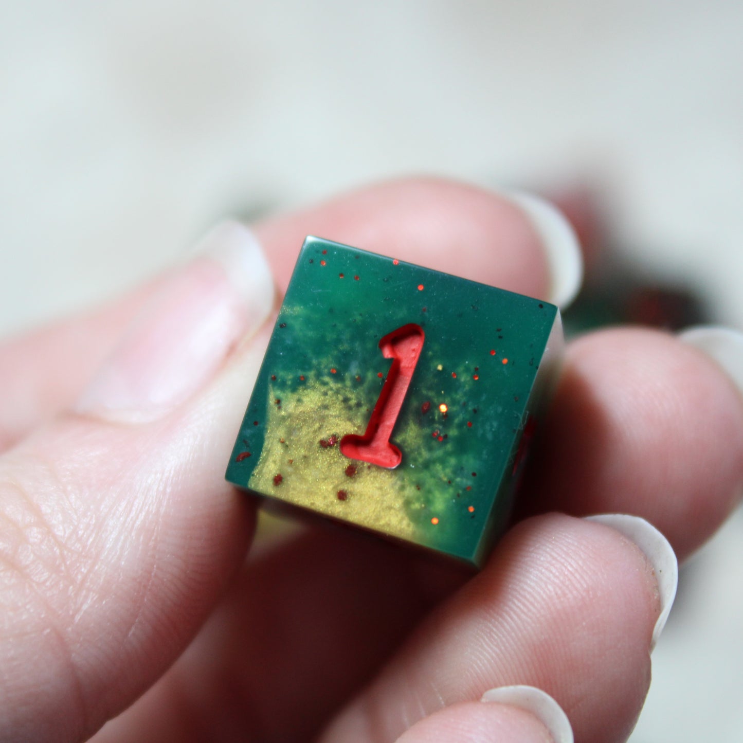 Handmade Faux Bloodstone Dice
