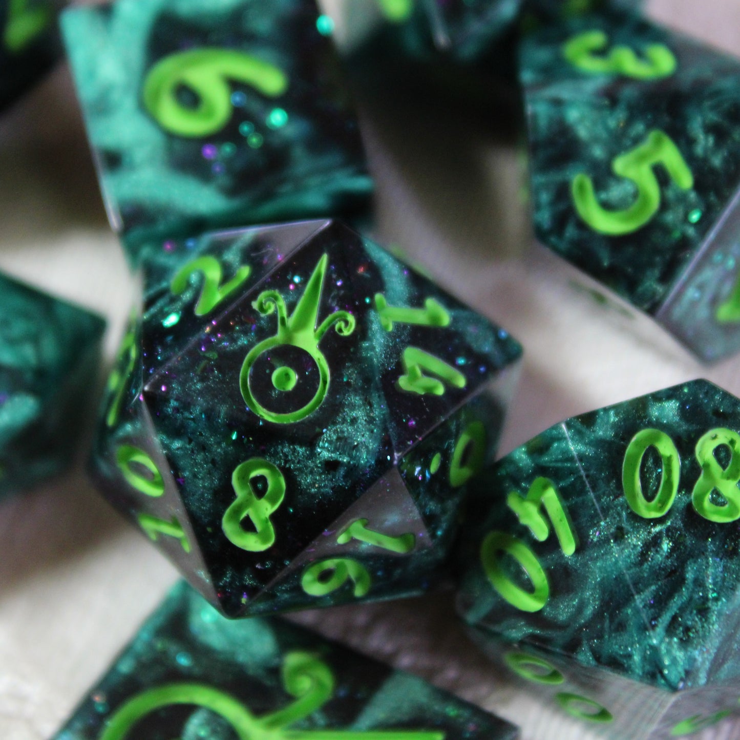 Handmade Page of Swords Dice